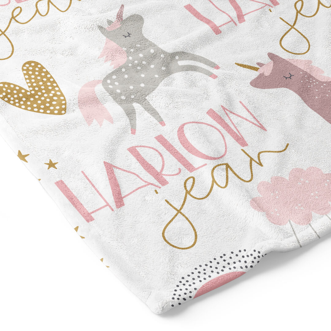  Unicorn & Rainbow Party Personalized Toddler Blanket、mySite、layawaytickets