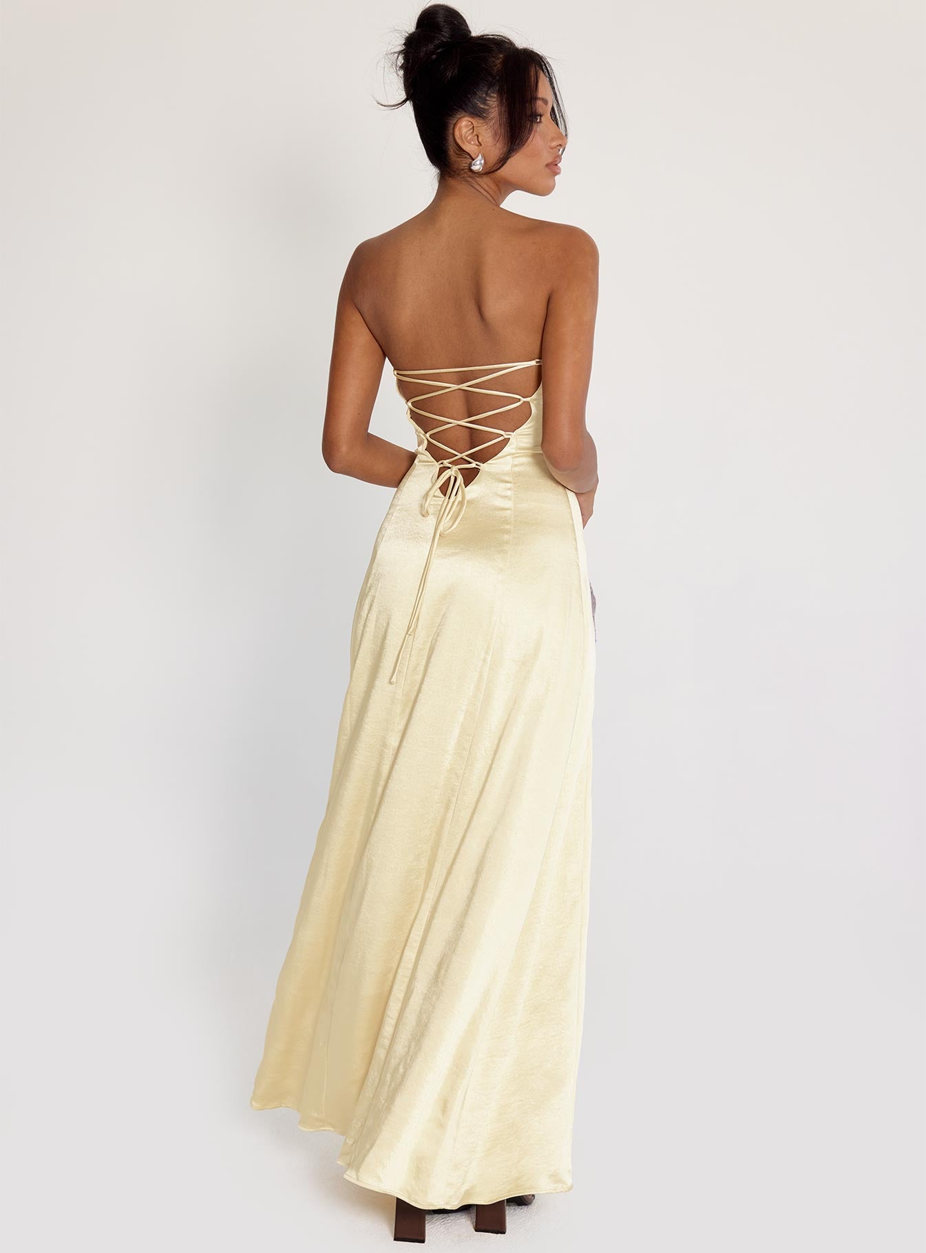 Masterpiece Strapless Maxi Dress Yellow、mySite、solidvoid