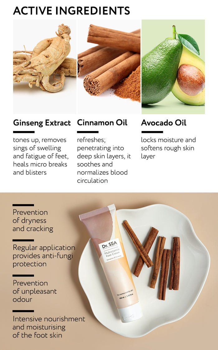  DR. SEA - Multi-Vitamin Treatment Foot Cream with Cinnamon and Ginseng Oils、mySite、elrpsem3k