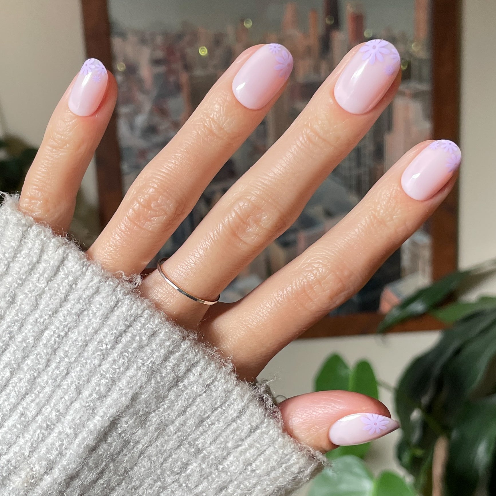 Floral Tip | Short | Round - Tab Press-On、mySite、solidvoid