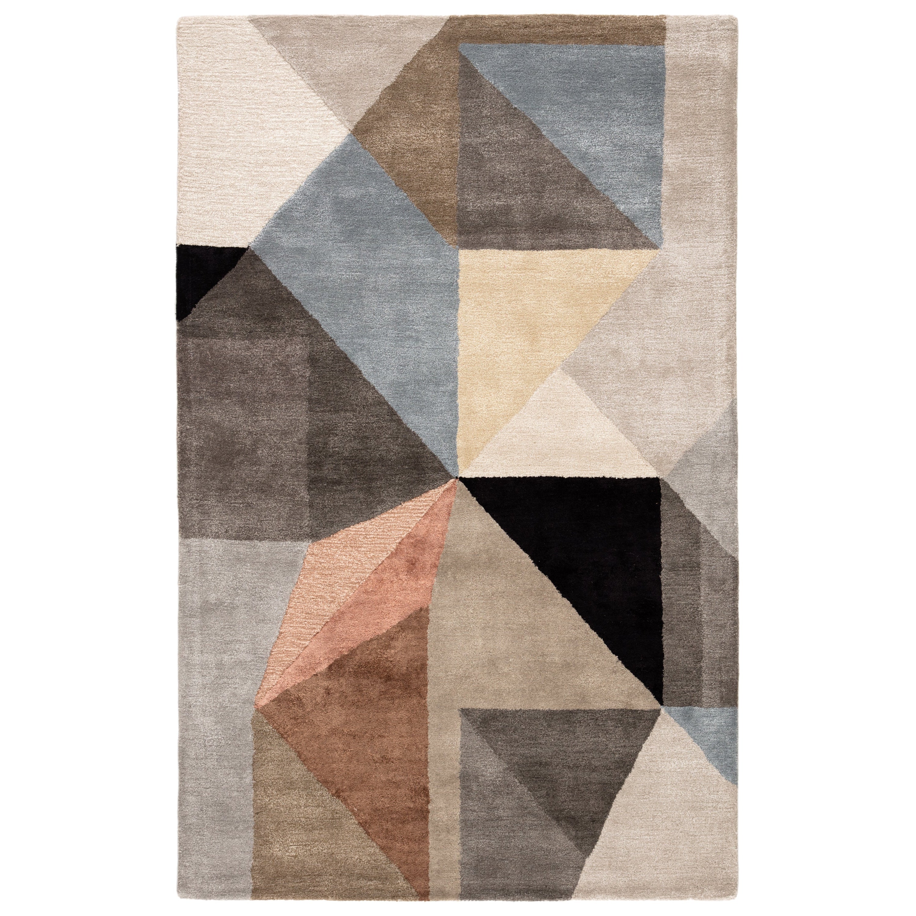 Scalene Handmade Geometric Gray Blue Area Rug、mySite、gigharbornorthrealestate