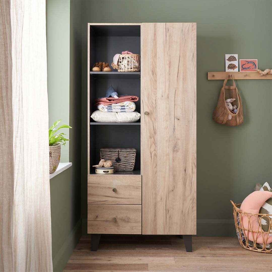  Tutti Bambini Como Wardrobe - Distressed Oak/Slate Grey、mySite、merchandisen
