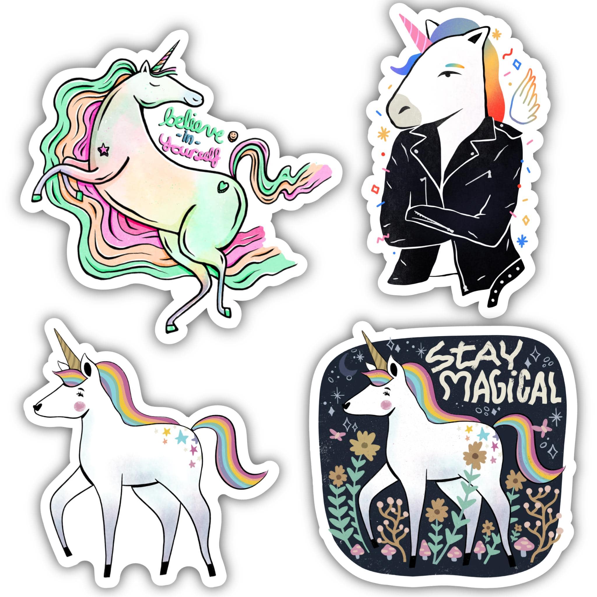  Fairytale Sticker 4 Pack - Unicorns、mySite、elrpsem3k