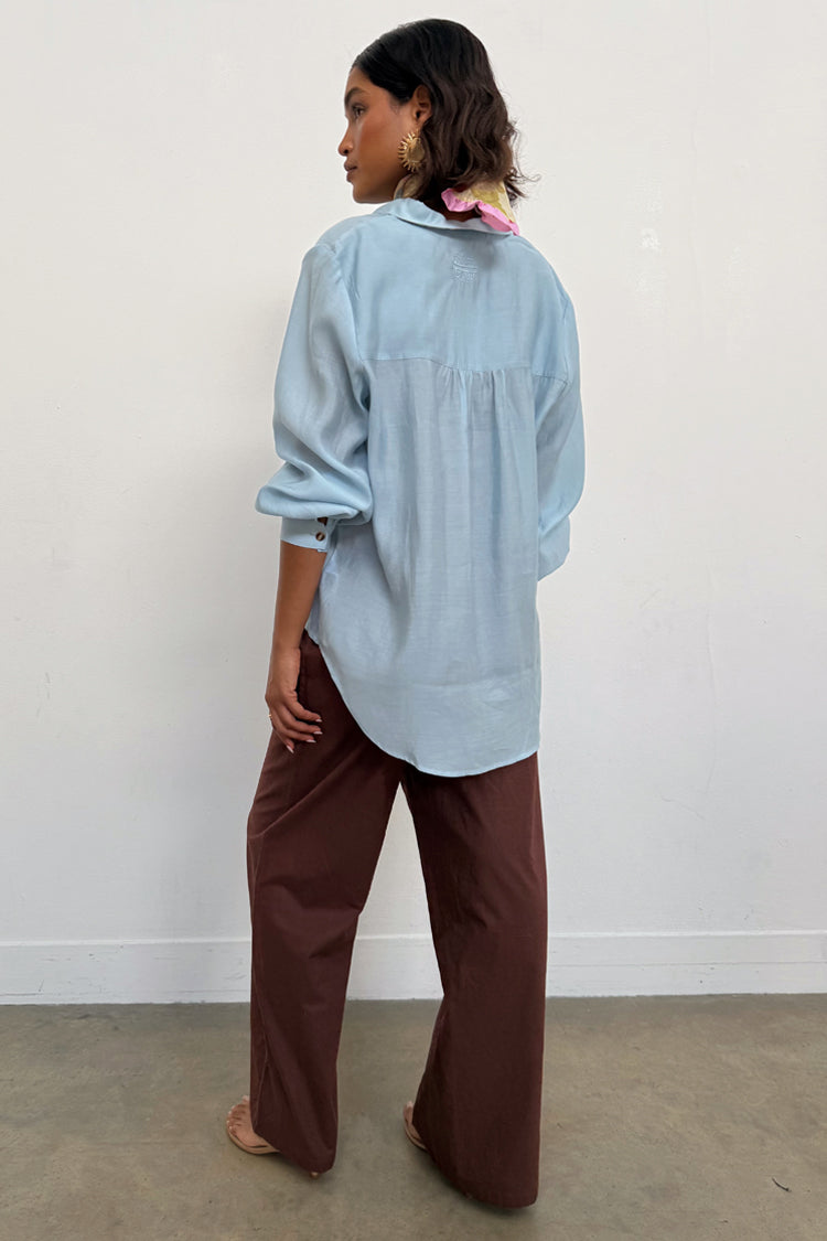 Brown Cotton Linen Demi Trouser、mySite、solidvoid