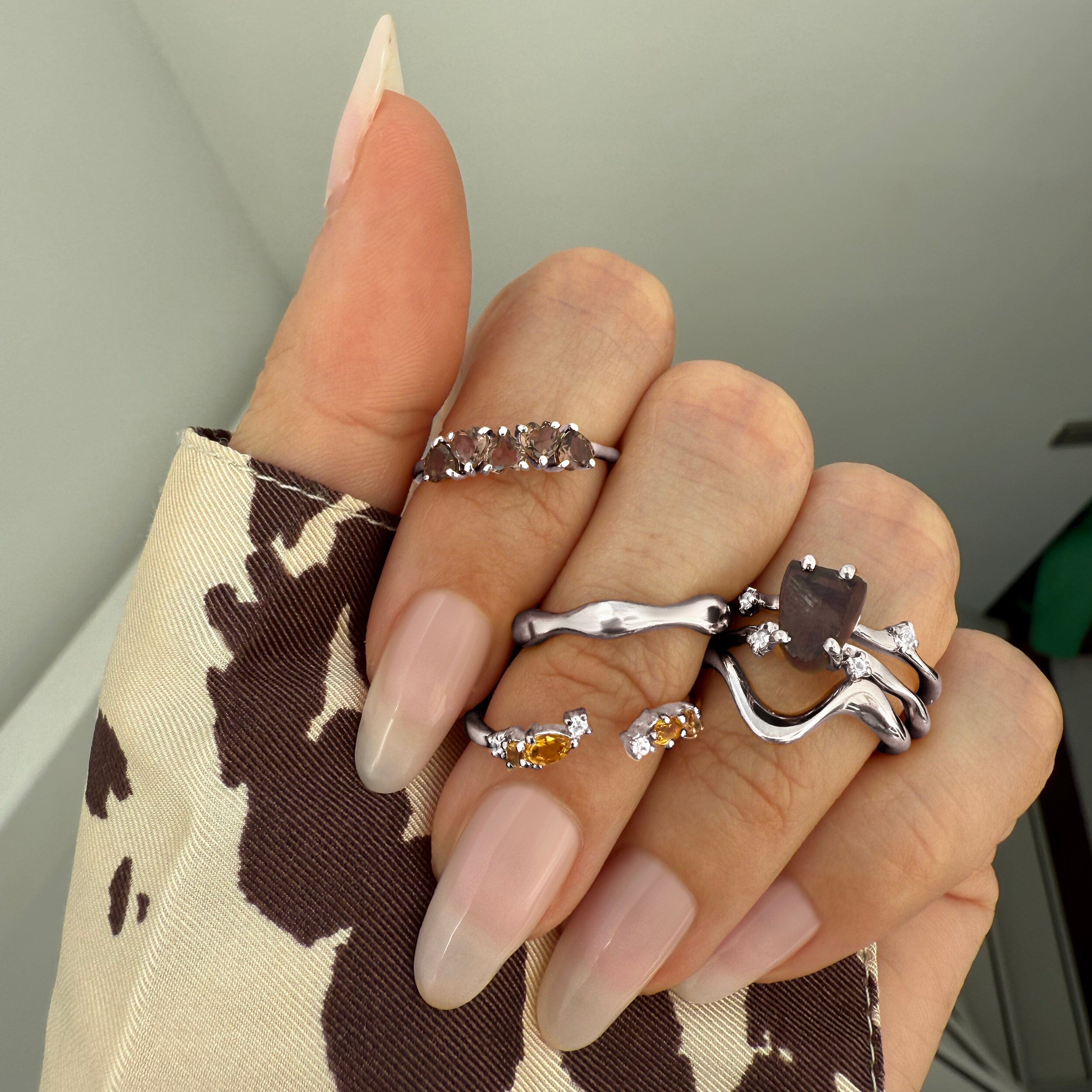 Raw Crystal Ring - Flow Smoky Quartz、mySite、hinf8tx79