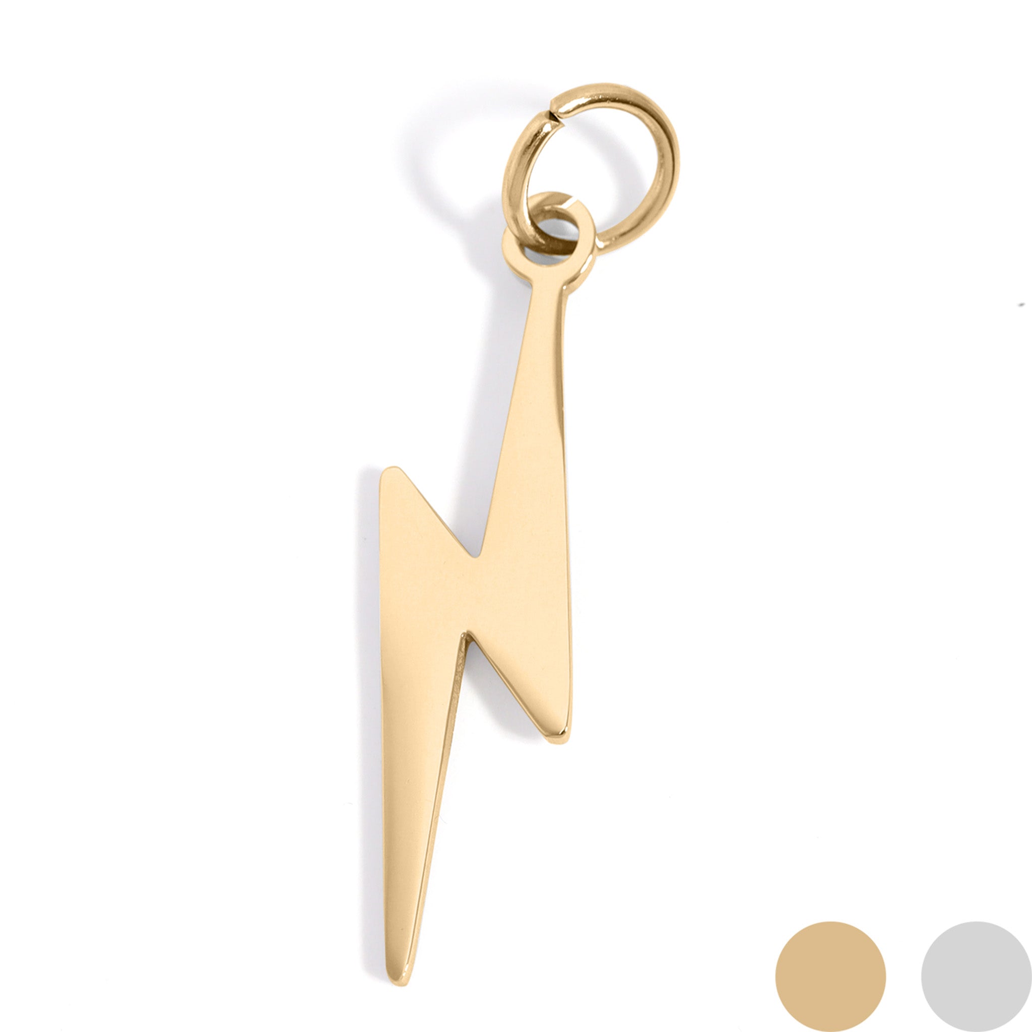 18K Gold PVD Stainless Steel Lightning Bolt Charm / PDL0195、mySite、dreamappss