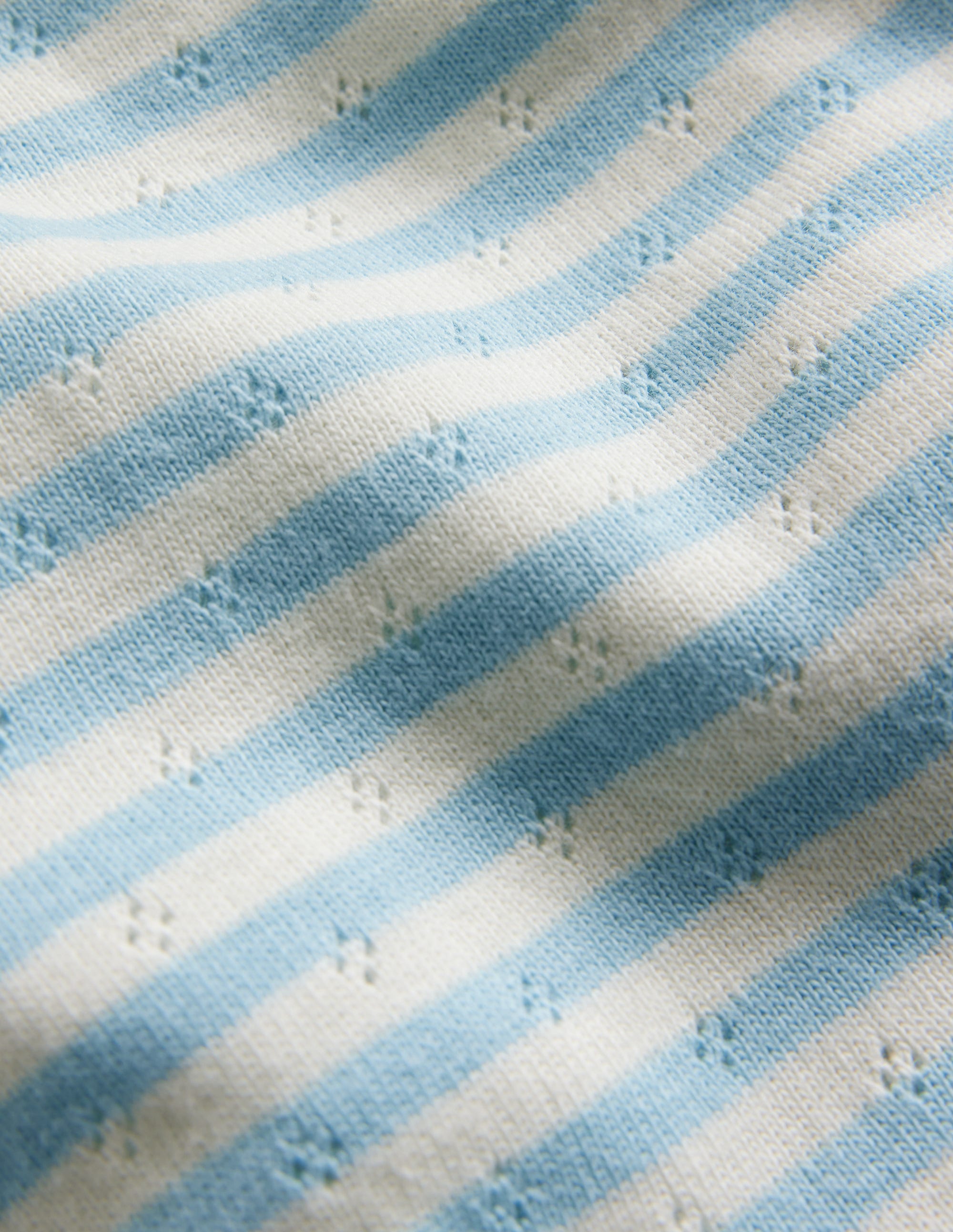  Short-sleeved Pointelle Top-Light Celeste Blue/Ivory、mySite、ashleygrahame