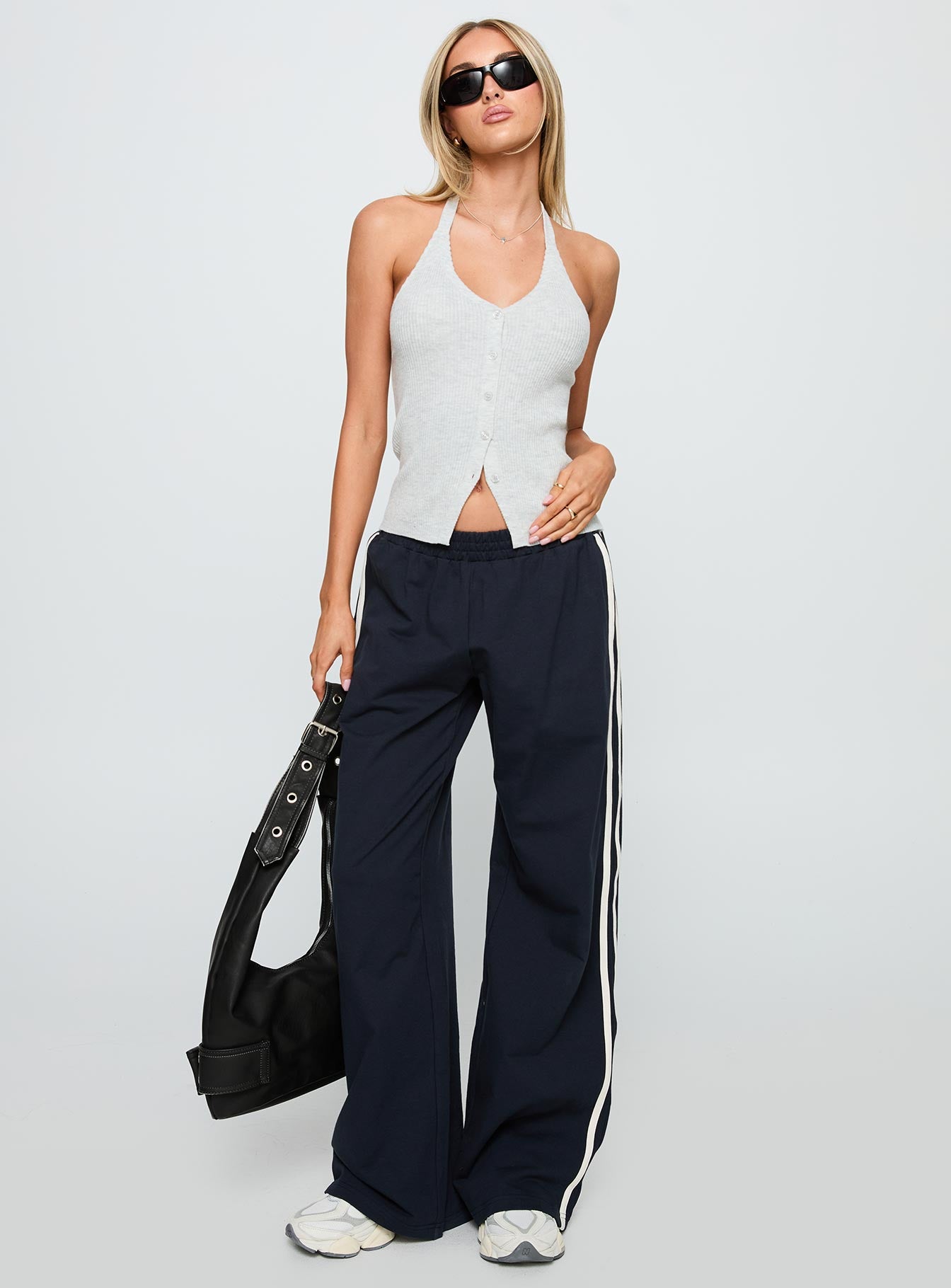 Suzu Knit Halter Top Grey、mySite、solidvoid