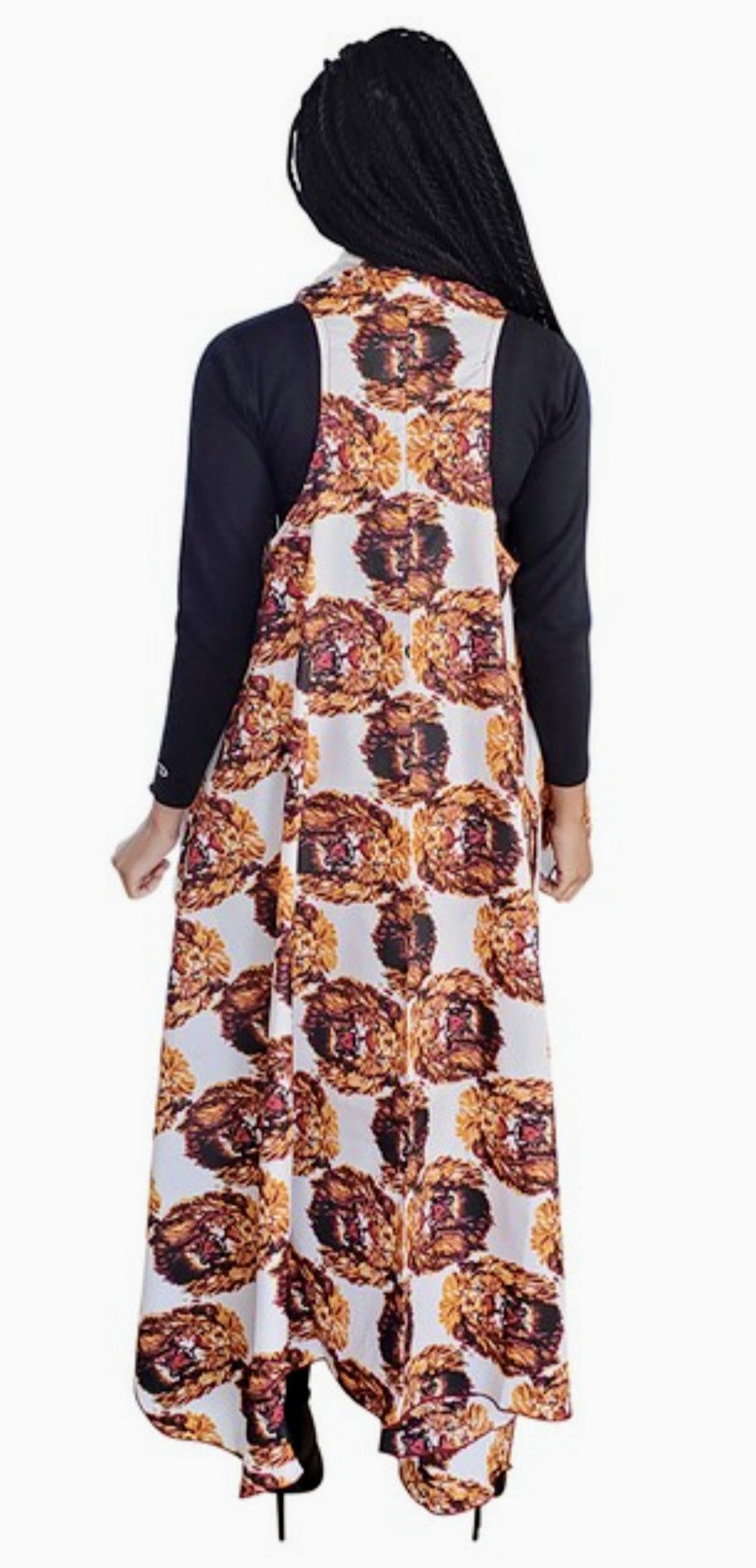 Odum African Print Ankara Lion Shawl Vest - DPPSIS426、mySite、solidvoid