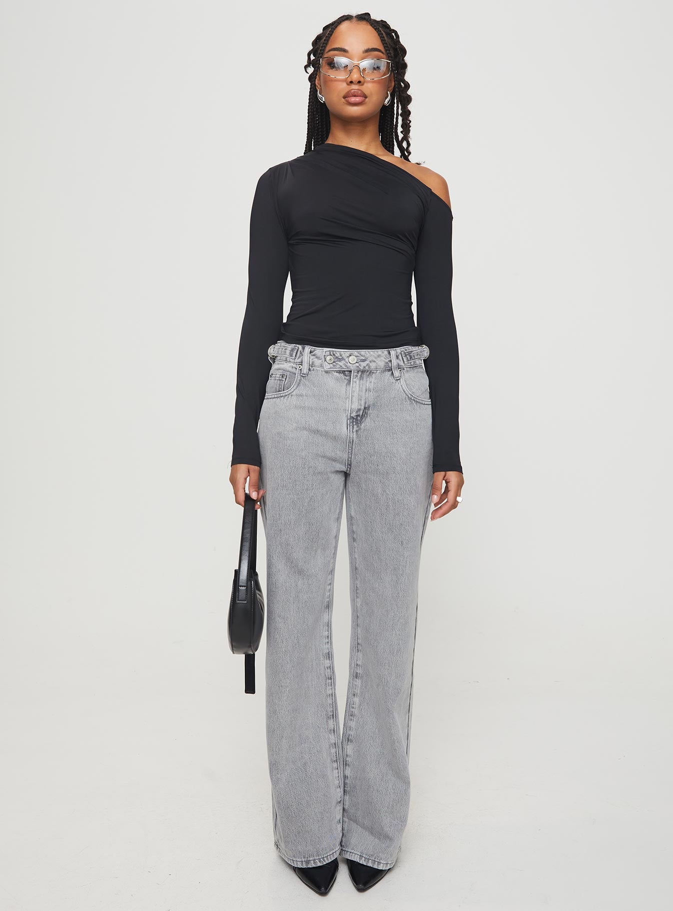 Lasharie Long Sleeve Top Black、mySite、solidvoid