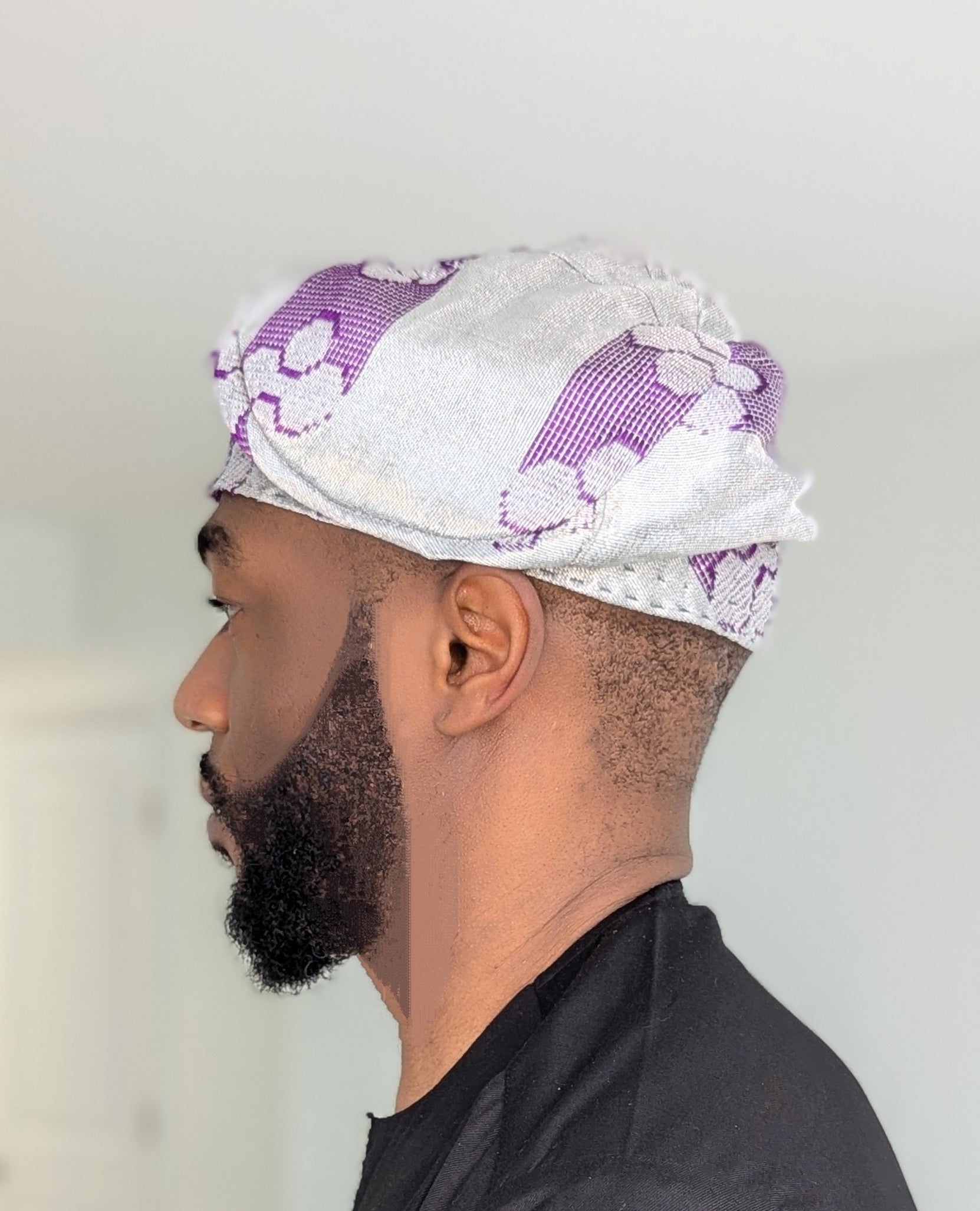 Dupsie's Exquisite Silver Hand Woven Aso Oke African Kufi Cap Fila Hat DPAHSP40、mySite、solidvoid