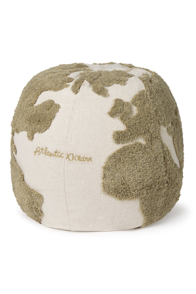 Pouf World Map Rugcycled、mySite、gigharbornorthrealestate