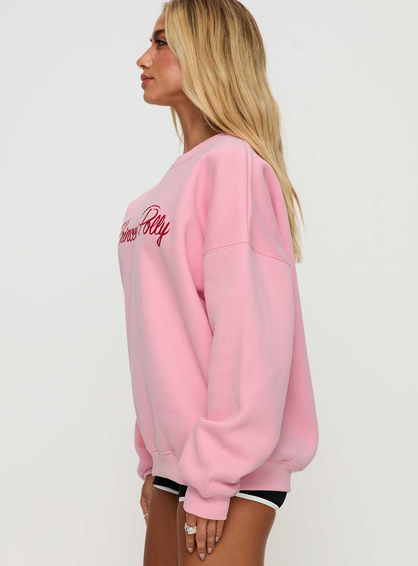 Princess Polly Classic Crew Neck Sweatshirt Bubble Text Pink、mySite、solidvoid