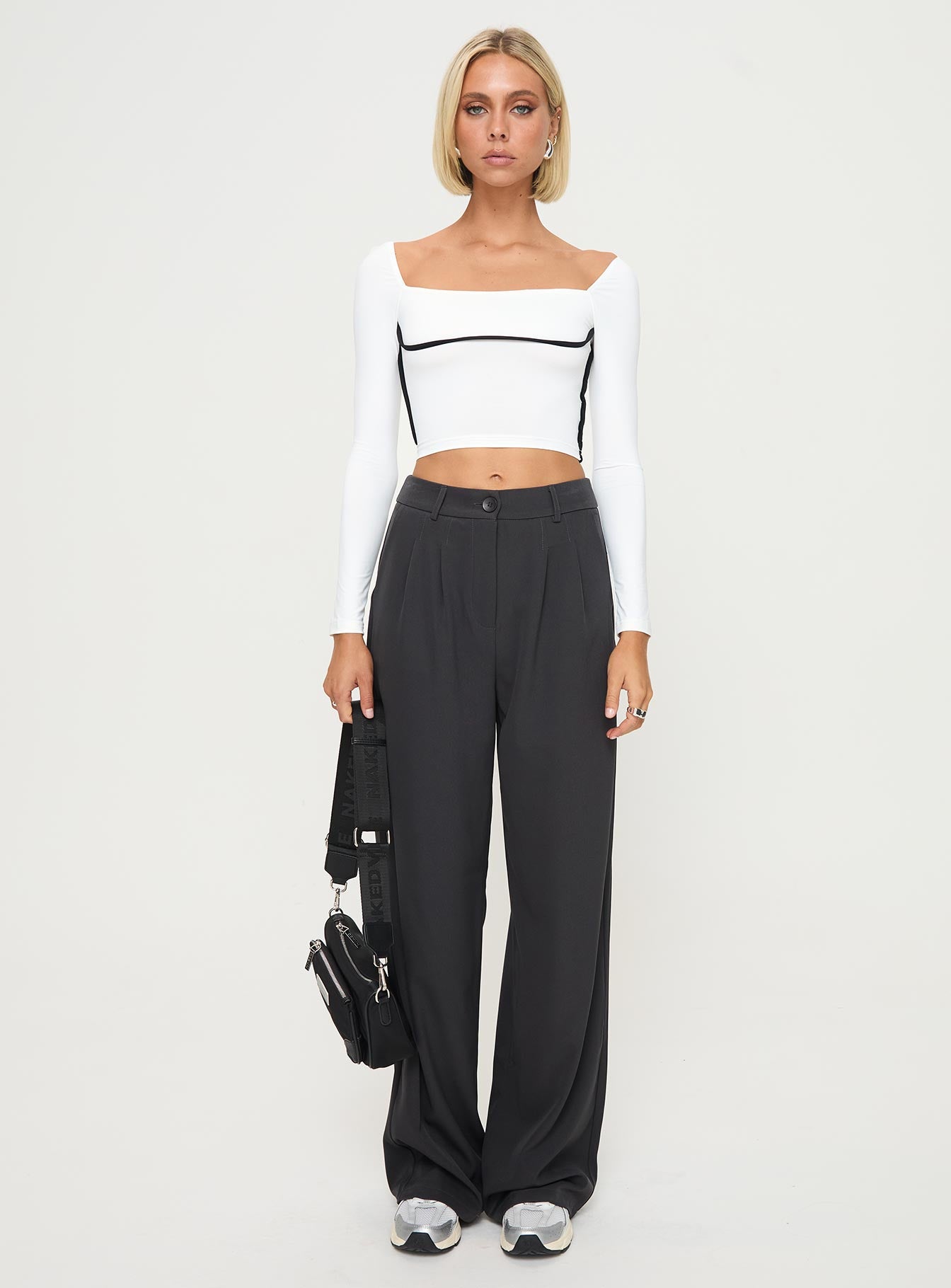 Maidenwell Contrast Long Sleeve Top White、mySite、solidvoid