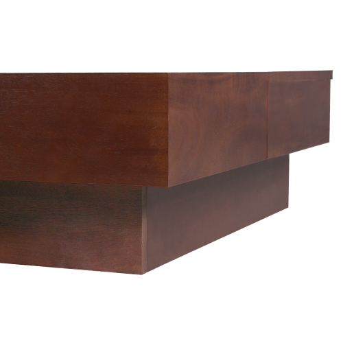 ITALIAN RETRO - INSPIRED ACACIA WOOD STORAGE COFFEE TABLE ,BROWN & BLACK COLOR、、eastwooduniform