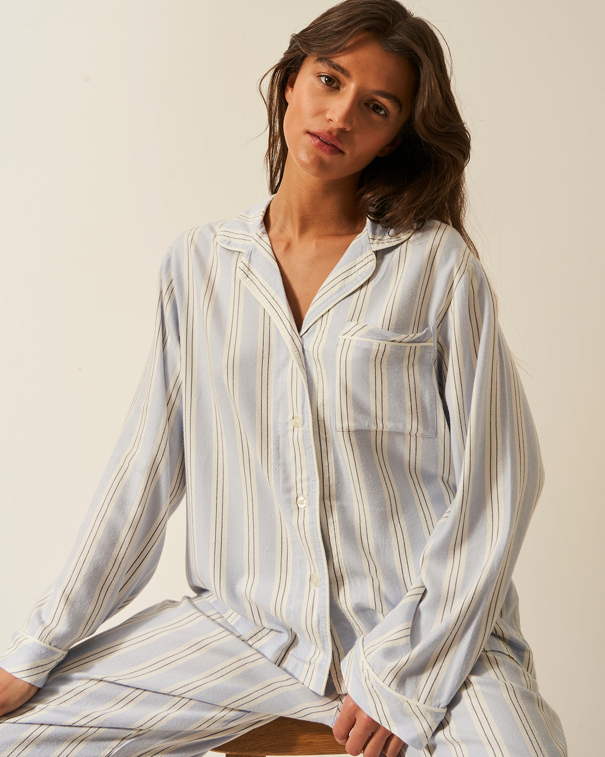 Soft Brushed Woven Pyjama Top - Barneby Gates Blue、mySite、bengalsvssteelers