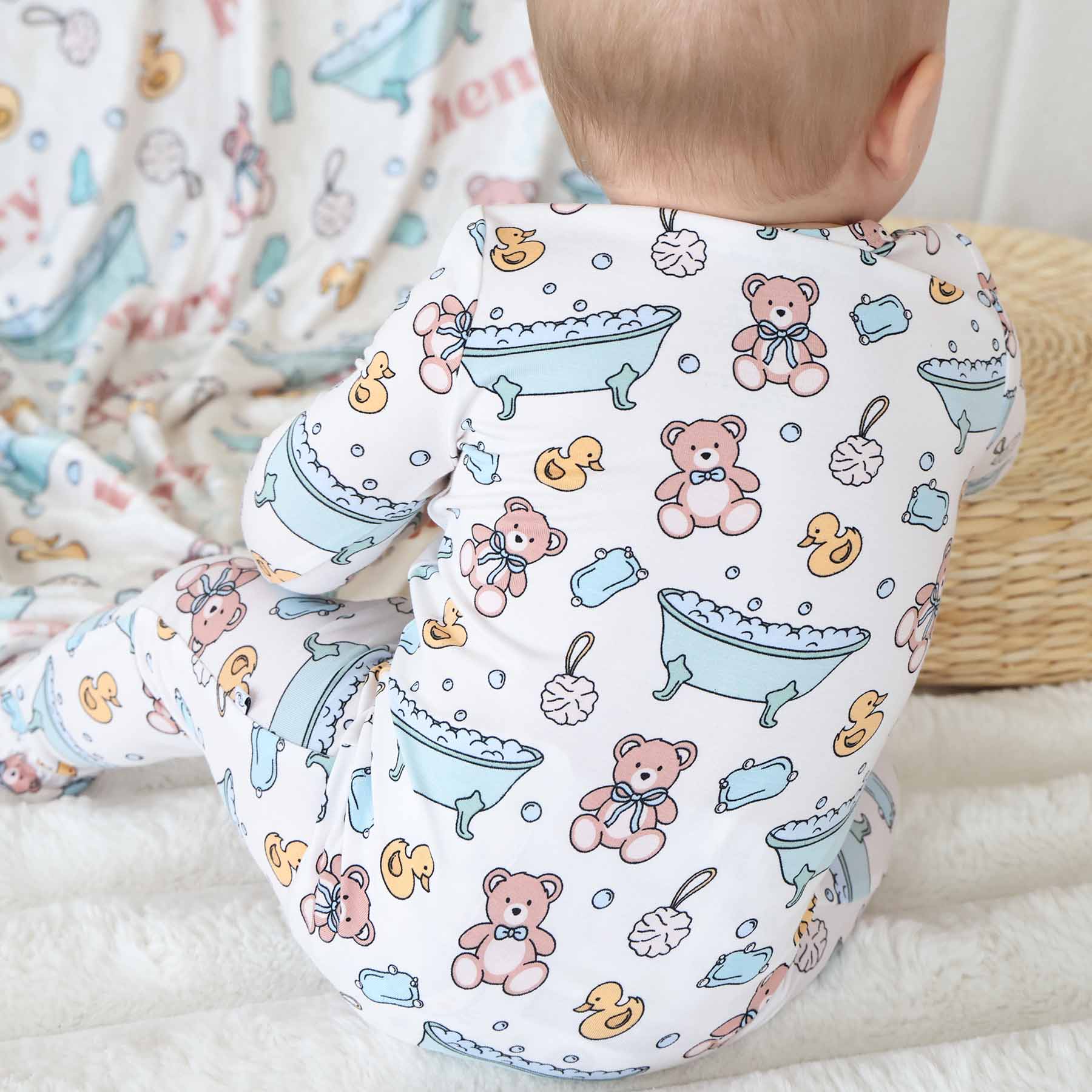  Bathtime Besties Zipper Footie | Blue、mySite、layawaytickets