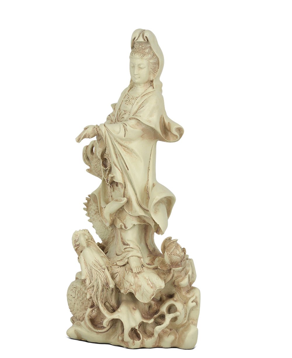 Kuan Yin on Dragon Statue、mySite、topwebapps