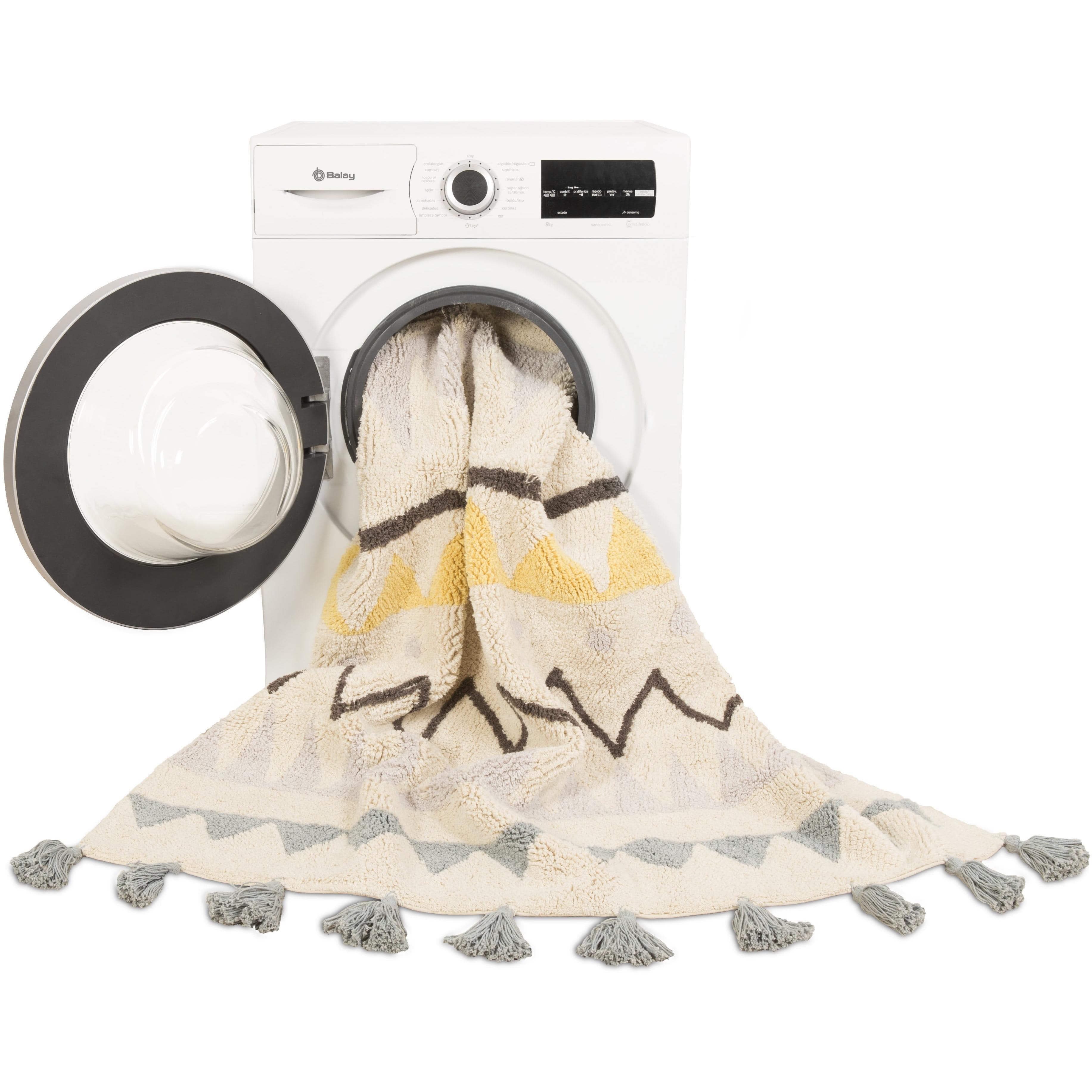 Azteca Natural Vintage Blue Machine Washable Area Rug、mySite、gigharbornorthrealestate