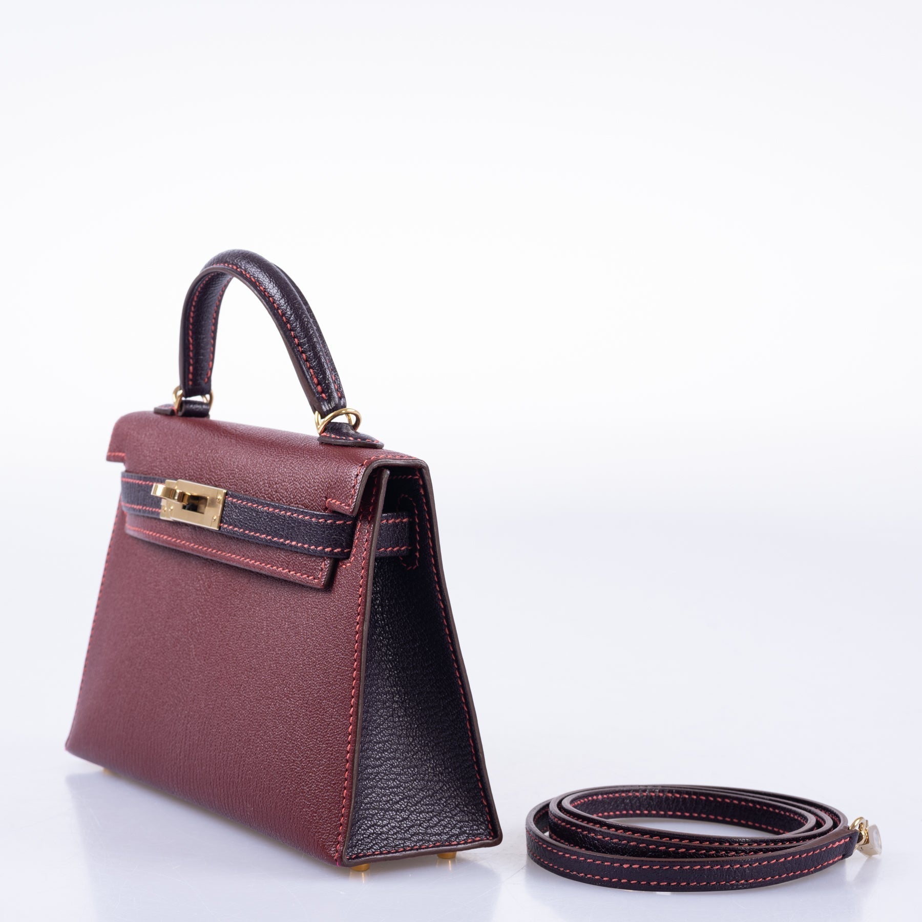 Hermès HSS Mini Kelly 20 Bordeaux and Raisin Chevre Gold Hardware、mySite、garminoutage.com