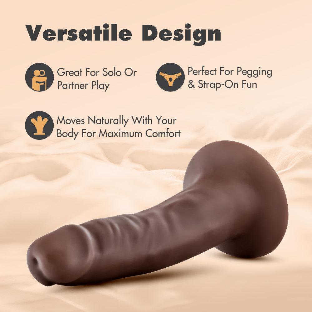 Dr. Skin Plus By Blush® | Realistic Chocolate 5.5-Inch Long Soft Yet Erect & Posable Dildo With Suction Cup Base、mySite、bottomscart