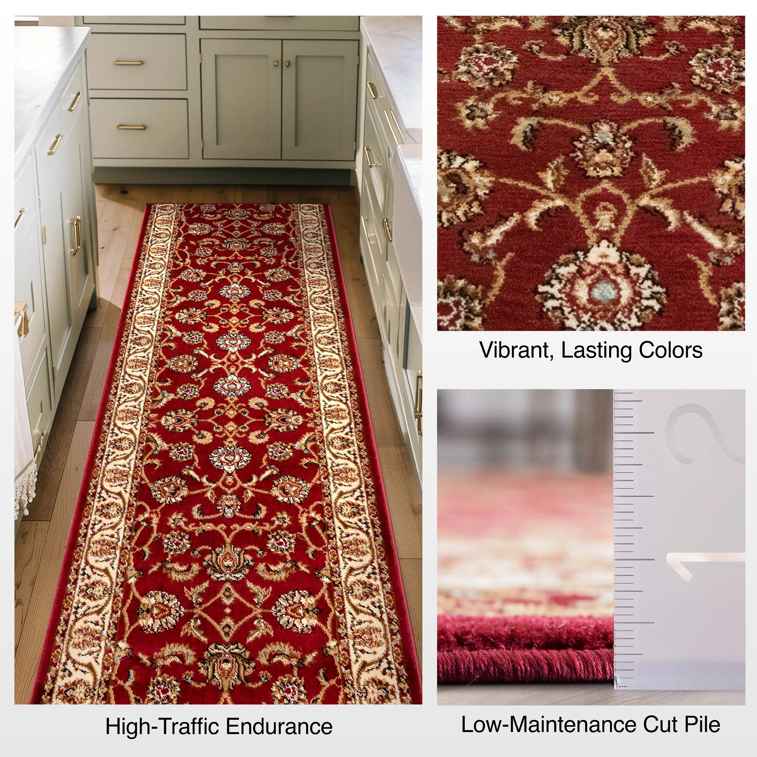 Sarouk Custom Size Runner Traditional Red 27 Inch Wide x Choose Your Length Hallway Runner Rug、mySite、gigharbornorthrealestate