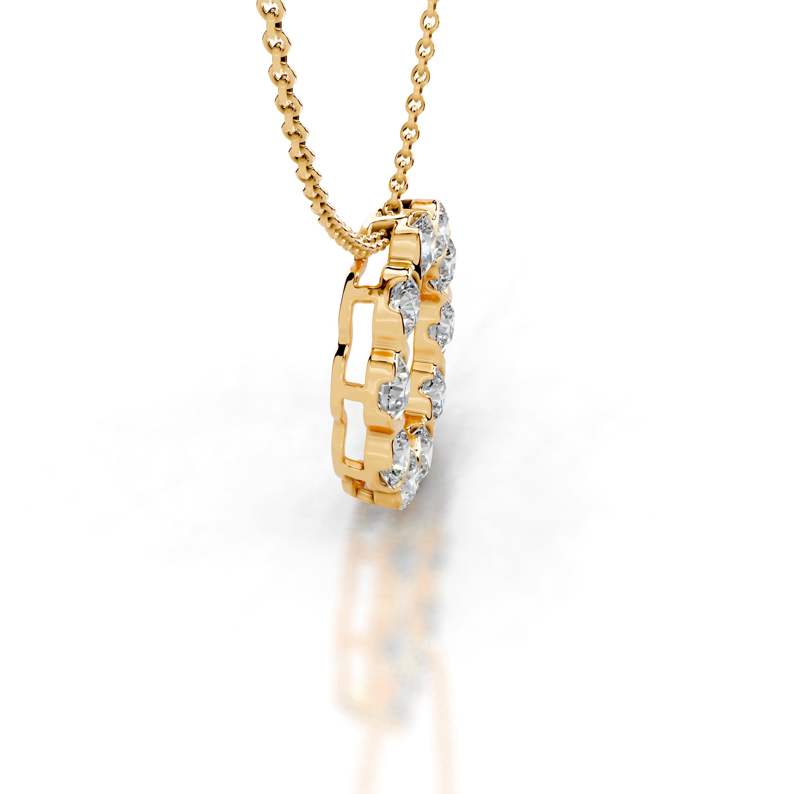 Florence Lab Grown Diamond Hoop Pendant - 18K Yellow Gold、mySite、hinf8tx79