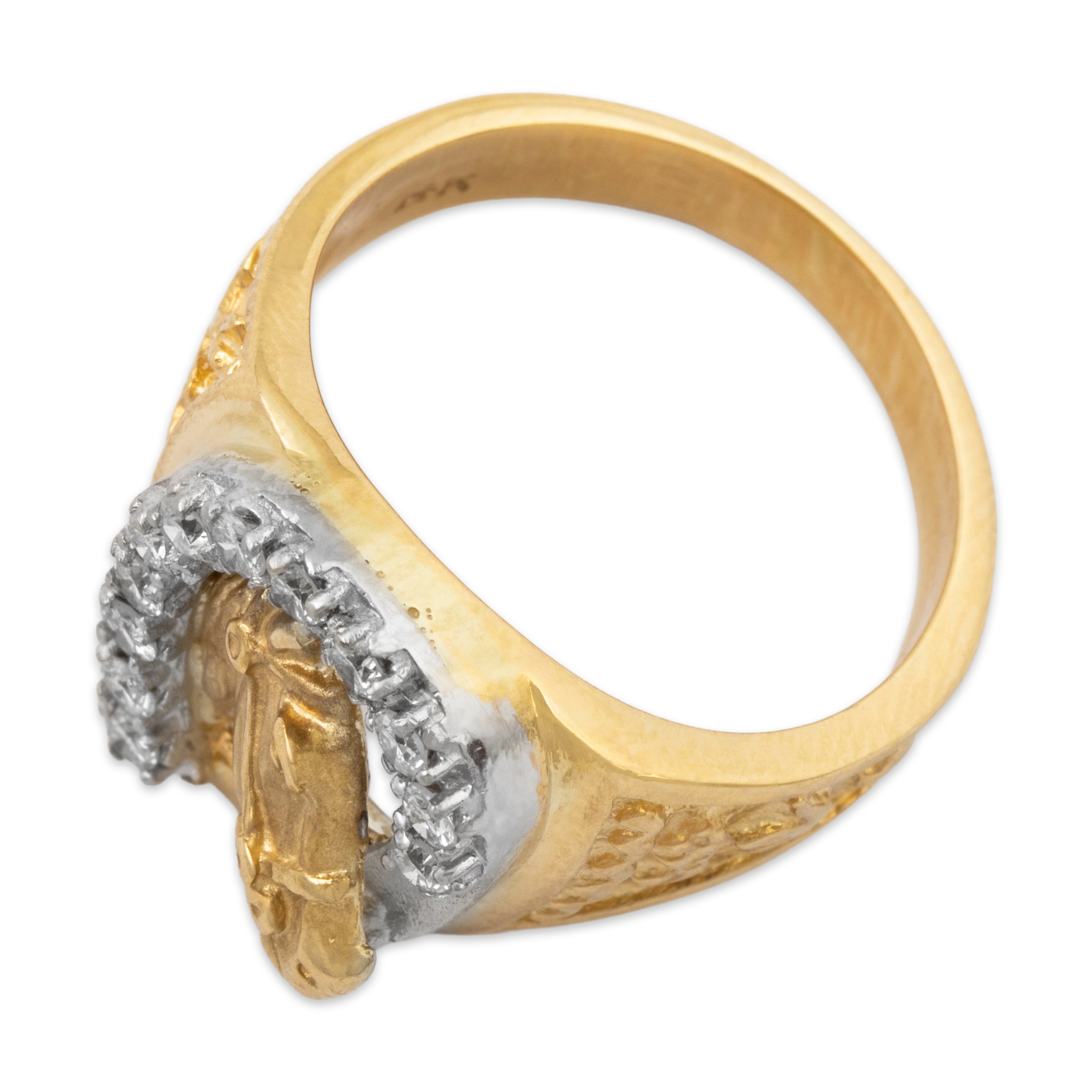 Vintage Large 14k Yellow Gold .49cttw Diamond Wonderful Figural Horse Ring 8.25、mySite、hinf8tx79