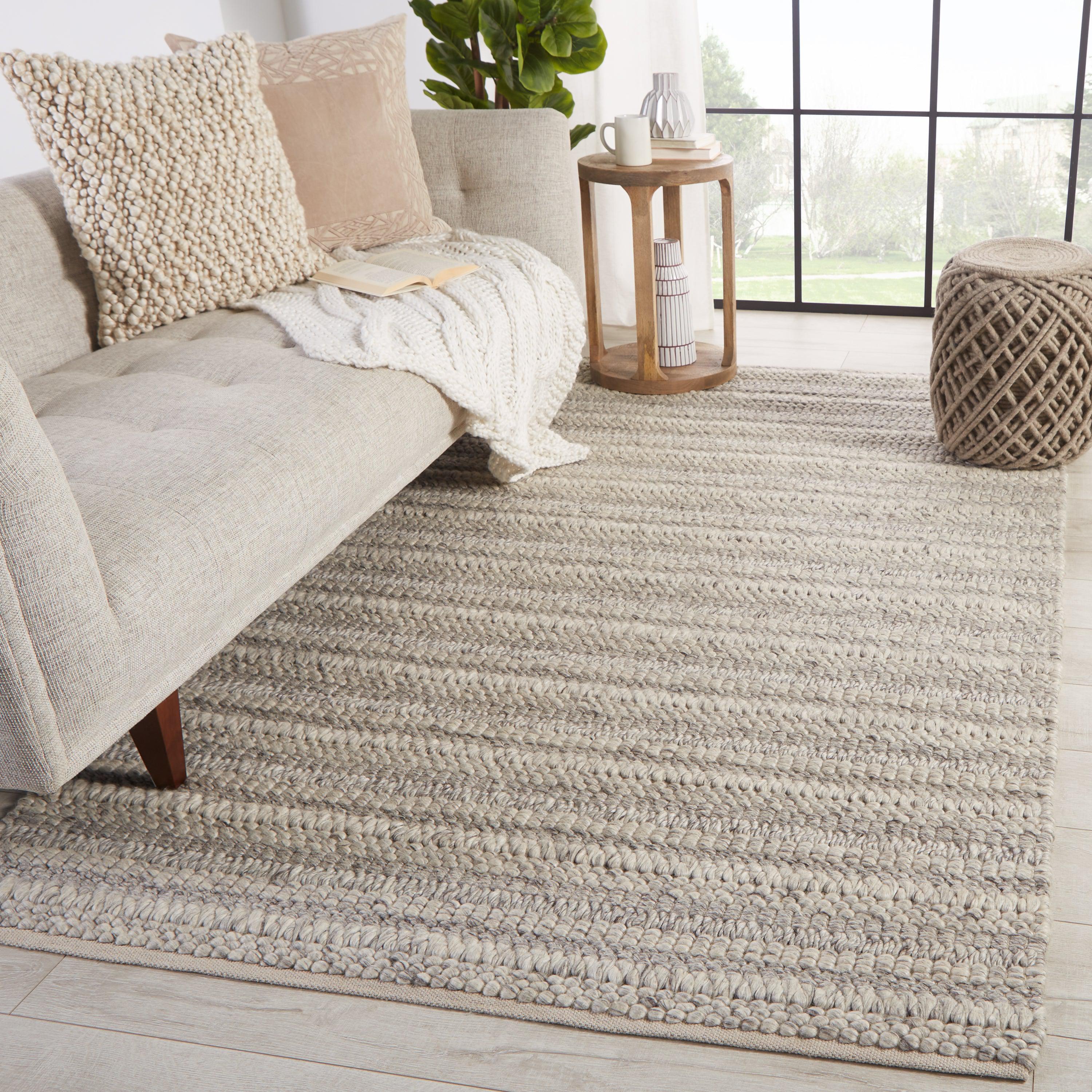 Nebula Handmade Solid Gray Cream Area Rug、mySite、gigharbornorthrealestate