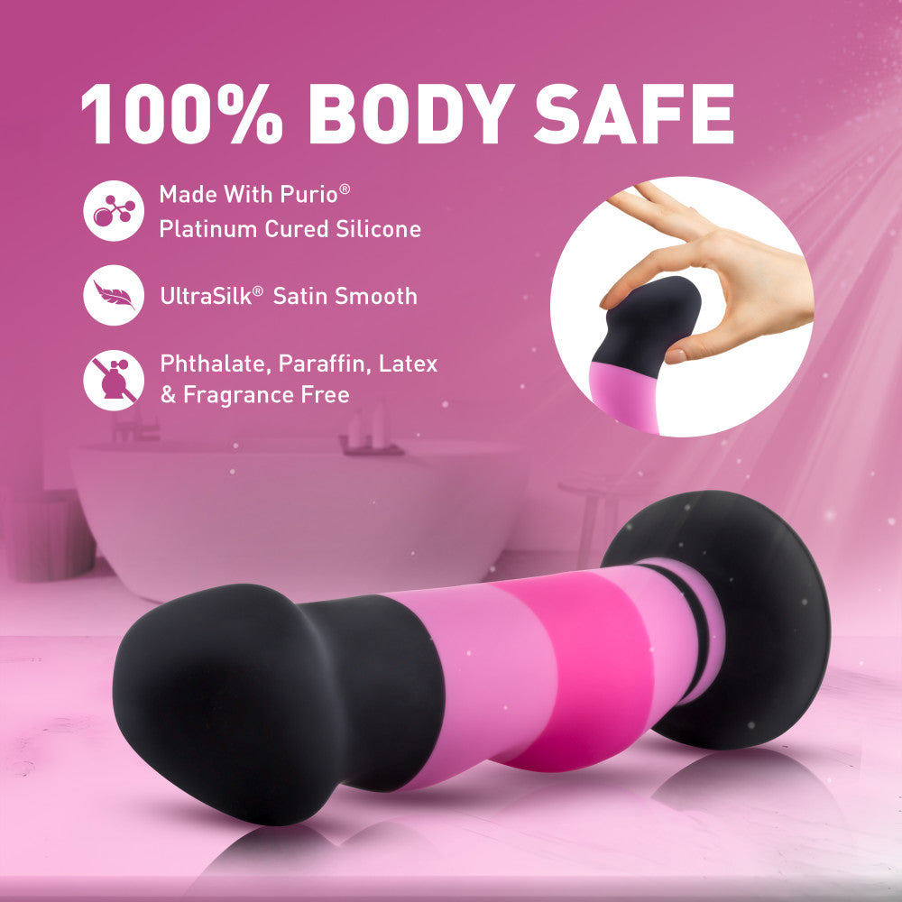 Avant By Blush® | Sexy in Pink D4: Artisan 8 Inch Curved G-Spot Dildo with Suction Cup Base - Elegantly Made with Smooth Ultrasilk® Purio™ Silicone、mySite、bottomscart