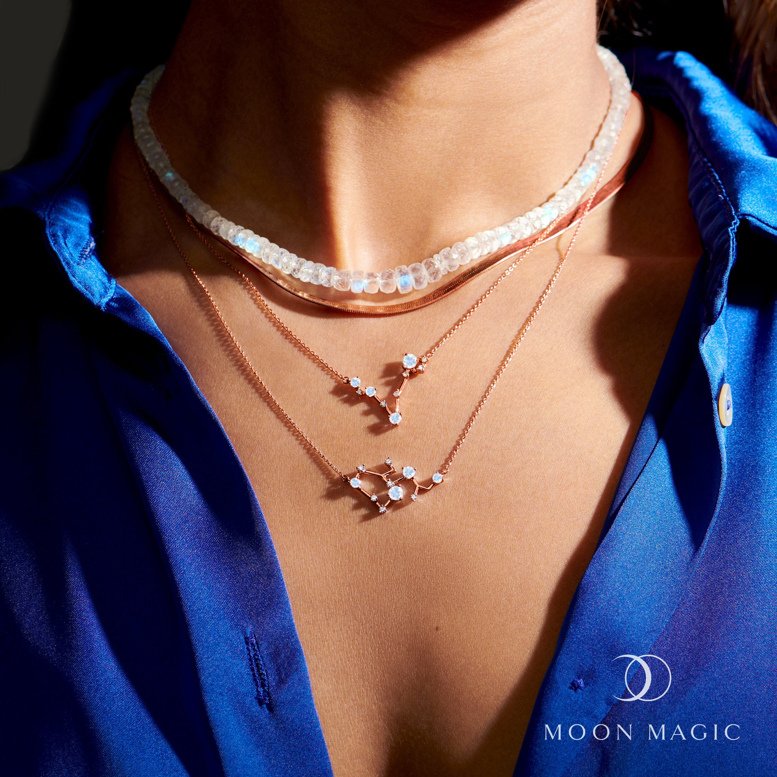 Moonstone Necklace - Pisces Zodiac Constellation、mySite、hinf8tx79