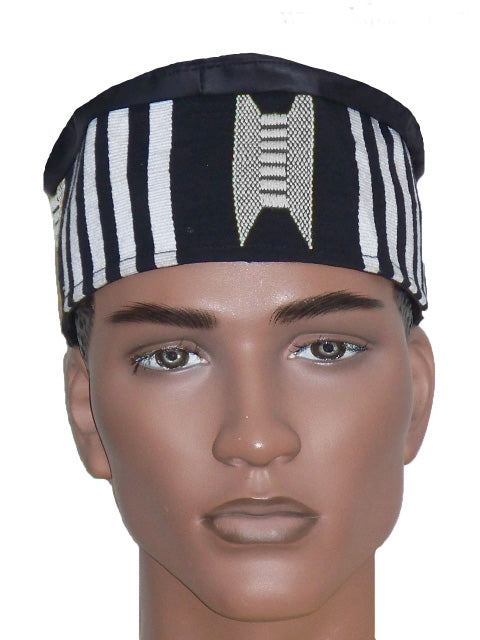 Hand Made Leather-Look Handwoven Kente Hat-DPH594、mySite、solidvoid