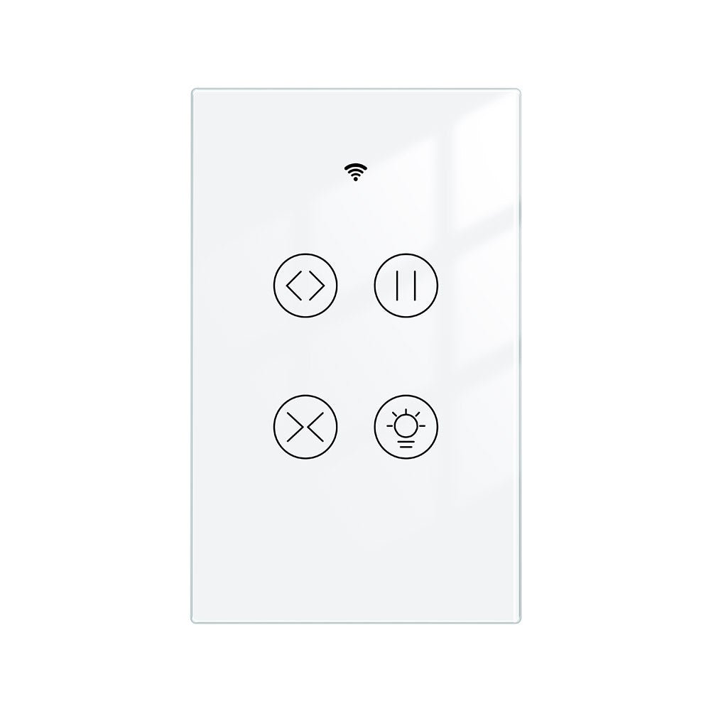 WiFi Curtain Light Switch RF433 Smart Glass Panel Curtain Light Touch Switch Single Pole Neutral Wire Required US、mySite、fannypackpong