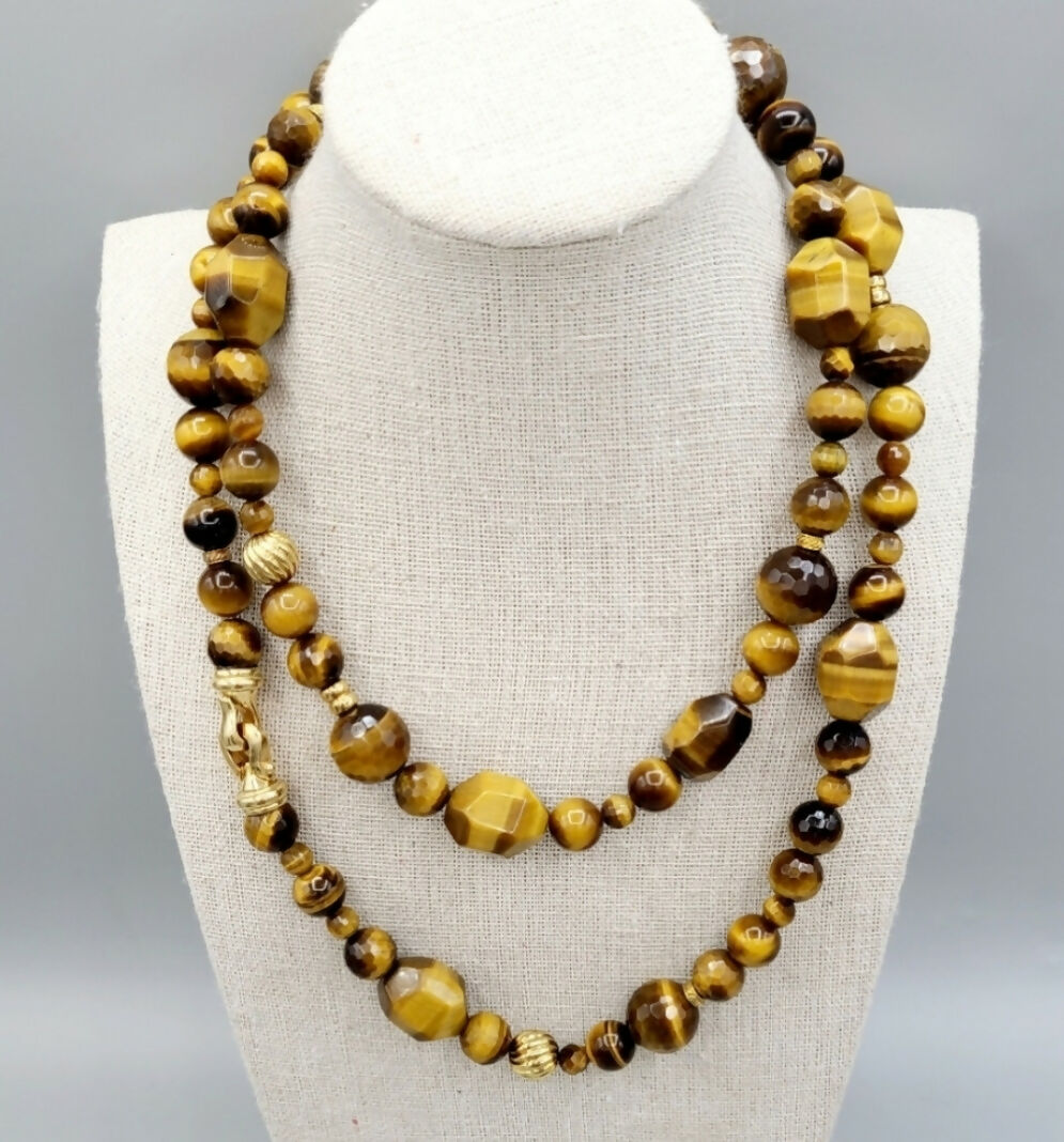 David Yurman Signature Tiger鈥檚 Eye Cable Gold Buckle Necklace、mySite、hinf8tx79