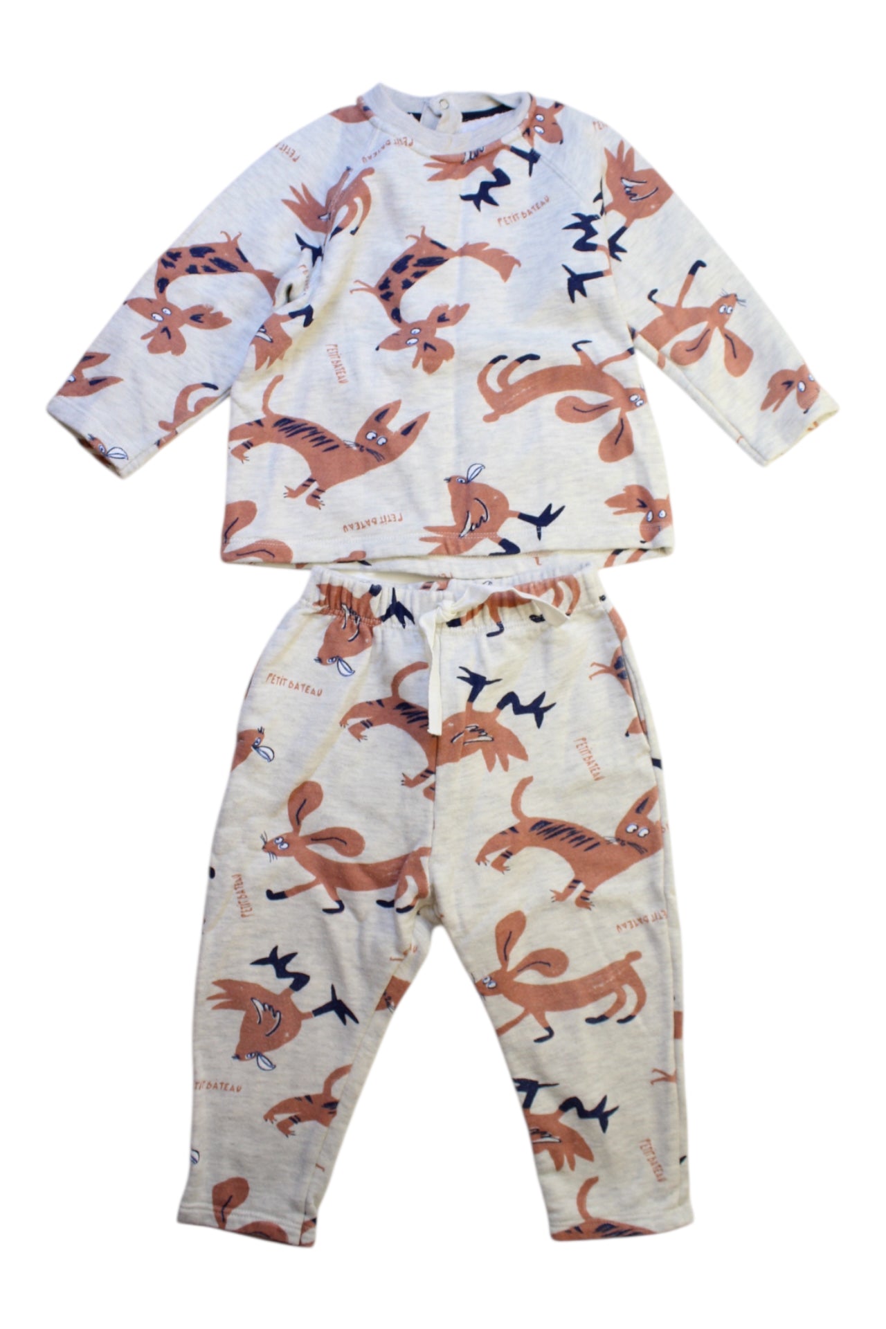 Petit Bateau Animal Print Pants Set 12-18M、mySite、g9winljtr