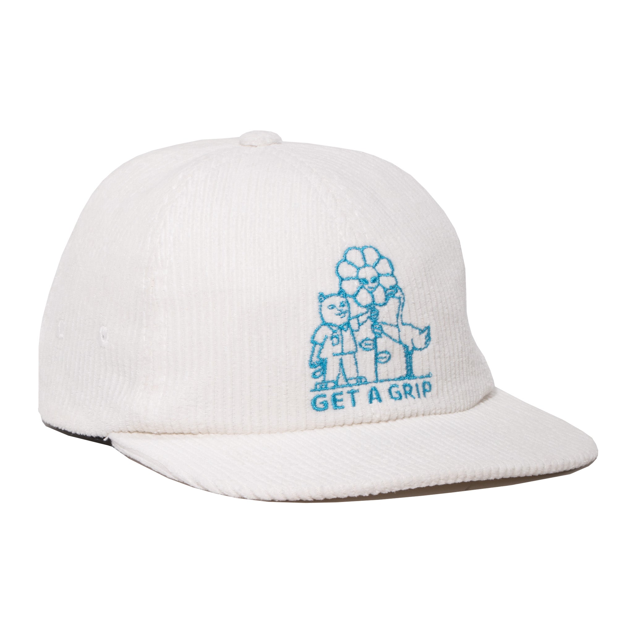  Get A Grip 6 Panel Corduroy Strapback (White)、mySite、merchandisen