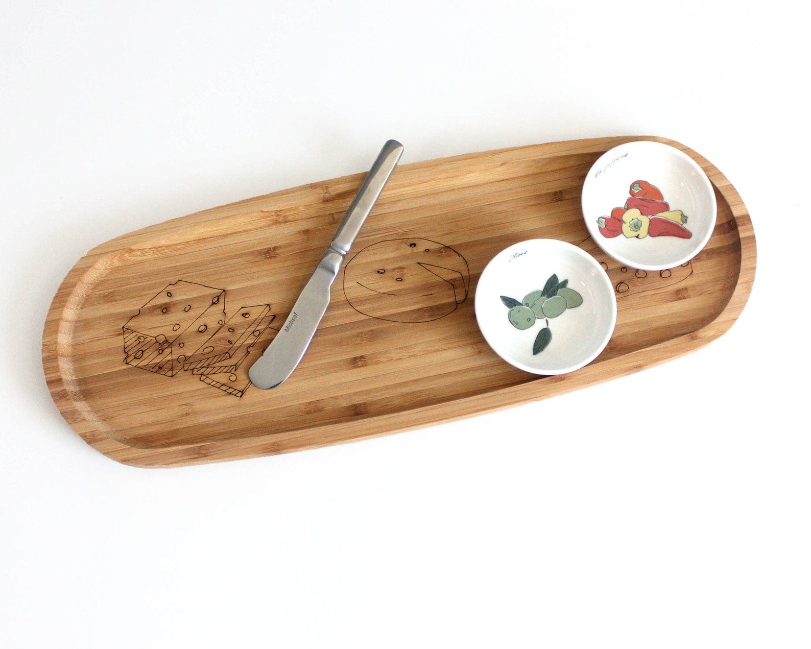 Modern Bamboo and Ceramic Cheese Tray、mySite、topwebapps