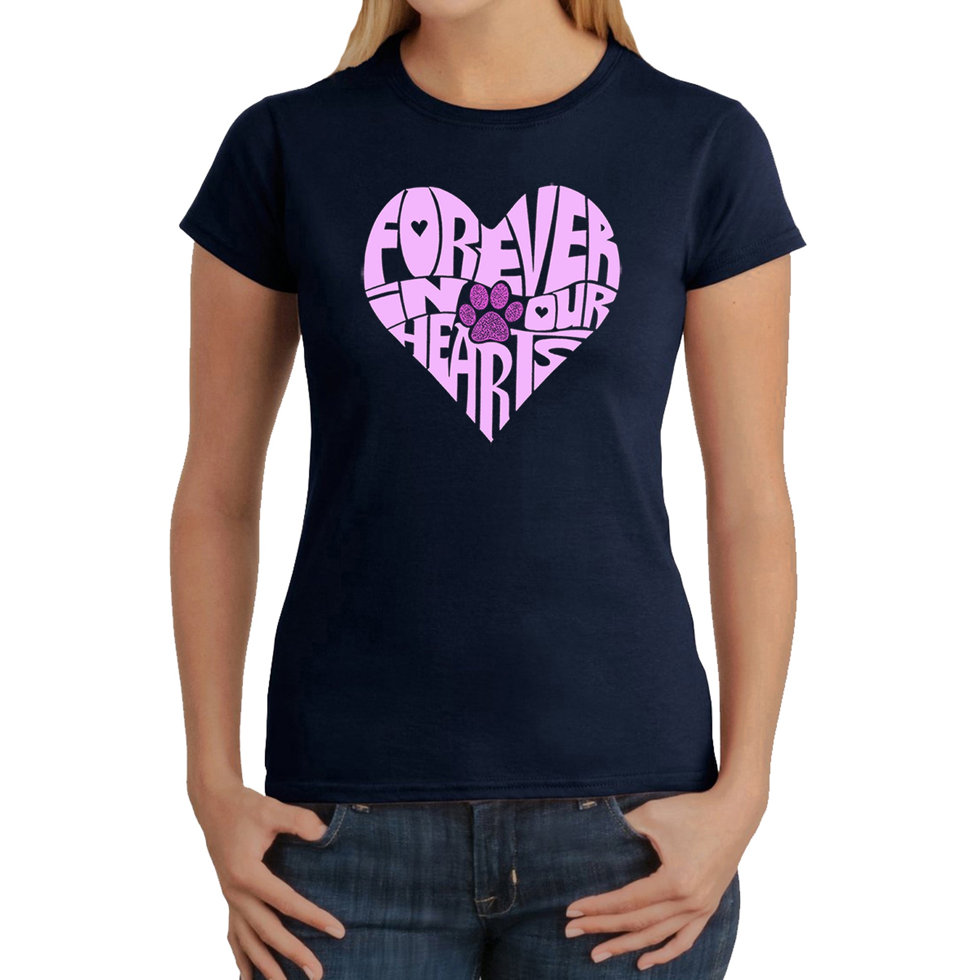 Forever In Our Hearts - Women's Word Art T-Shirt、mySite、camillekostekn