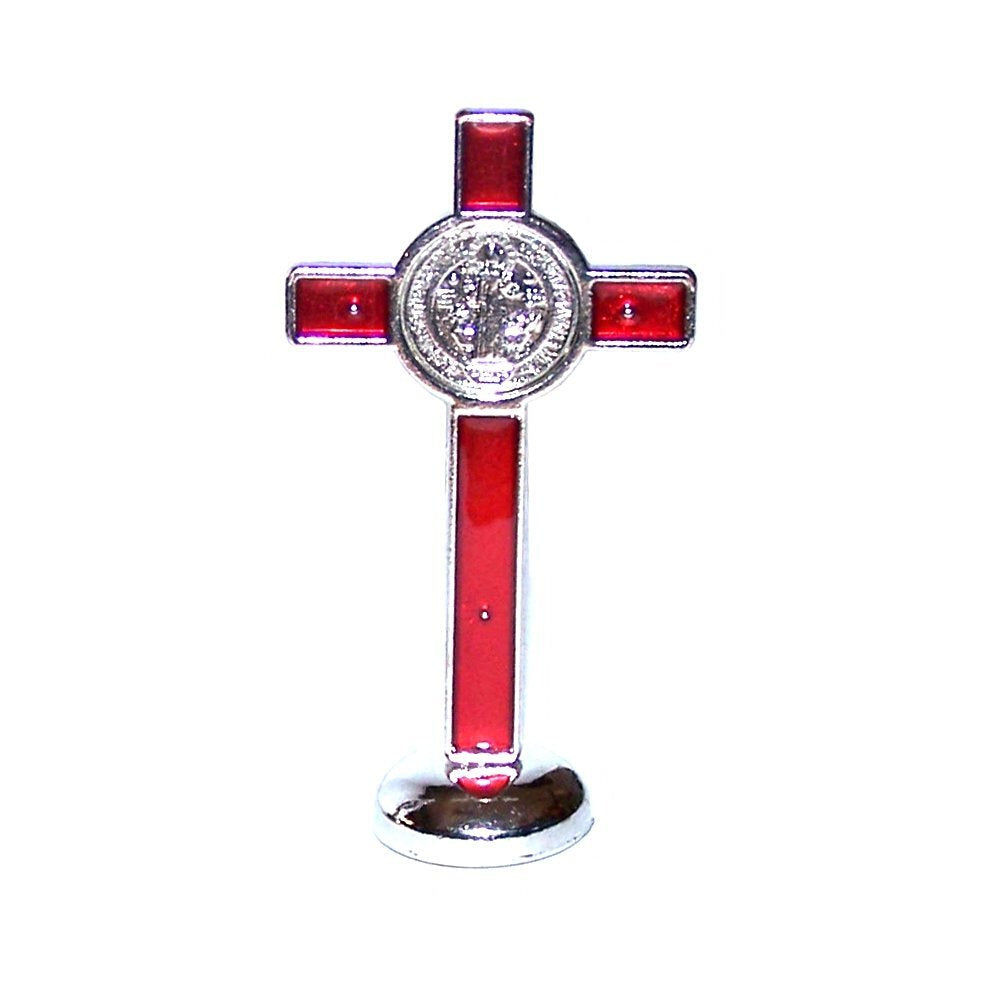 Holy Land Market Saint Benedict Small Crucifix with Sticker for Car or Table (3 inches)、mySite、elrpsem3k