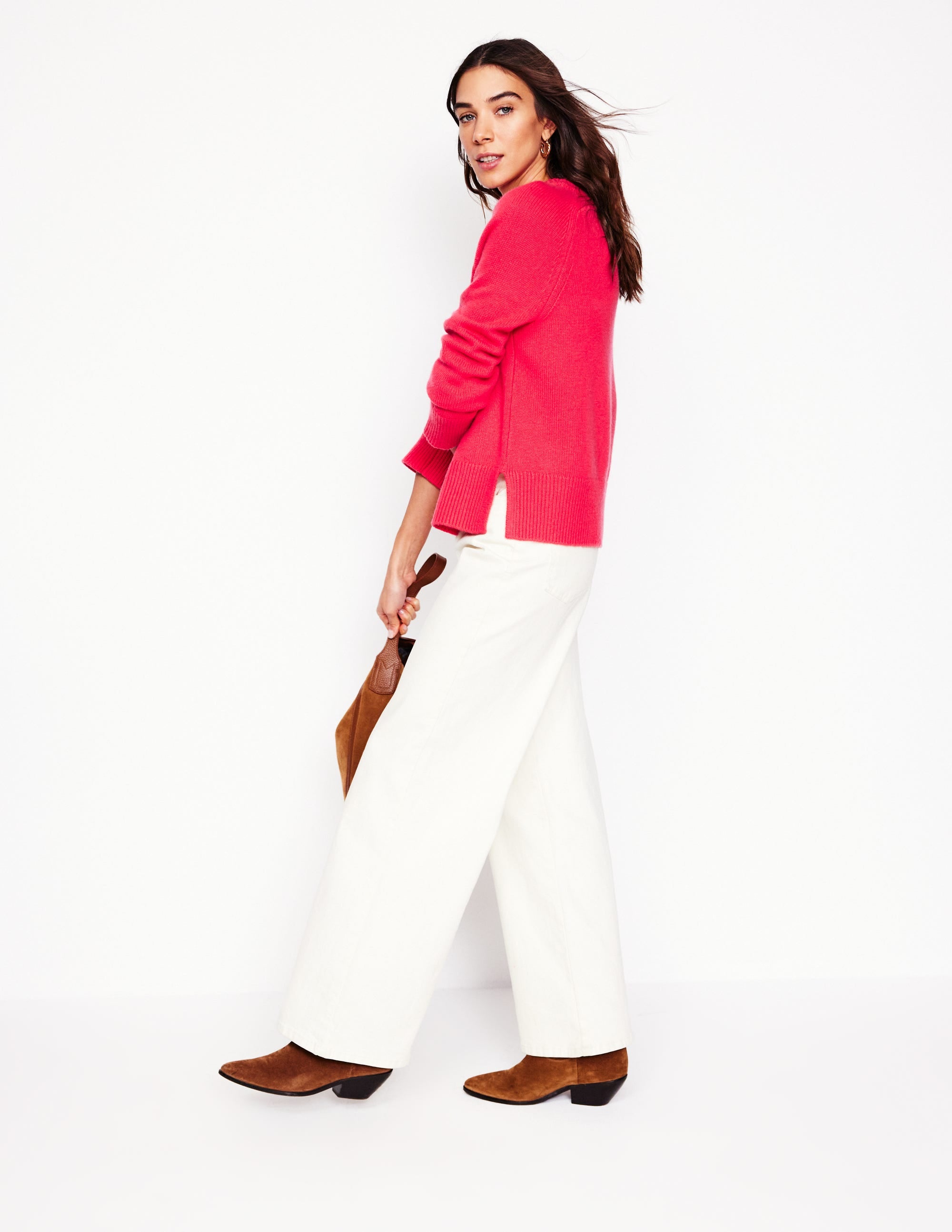  Wide Sleeve Cashmere Jumper-Camelia Pink、mySite、ashleygrahame