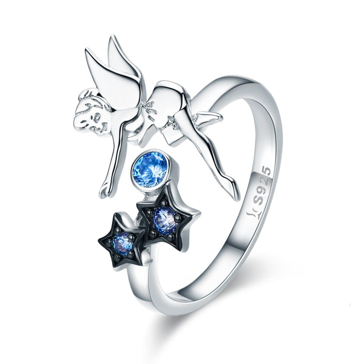 Fairy with Moon & Stars Jewelry in Sterling Silver, Ring and Necklace、mySite、g9winljtr