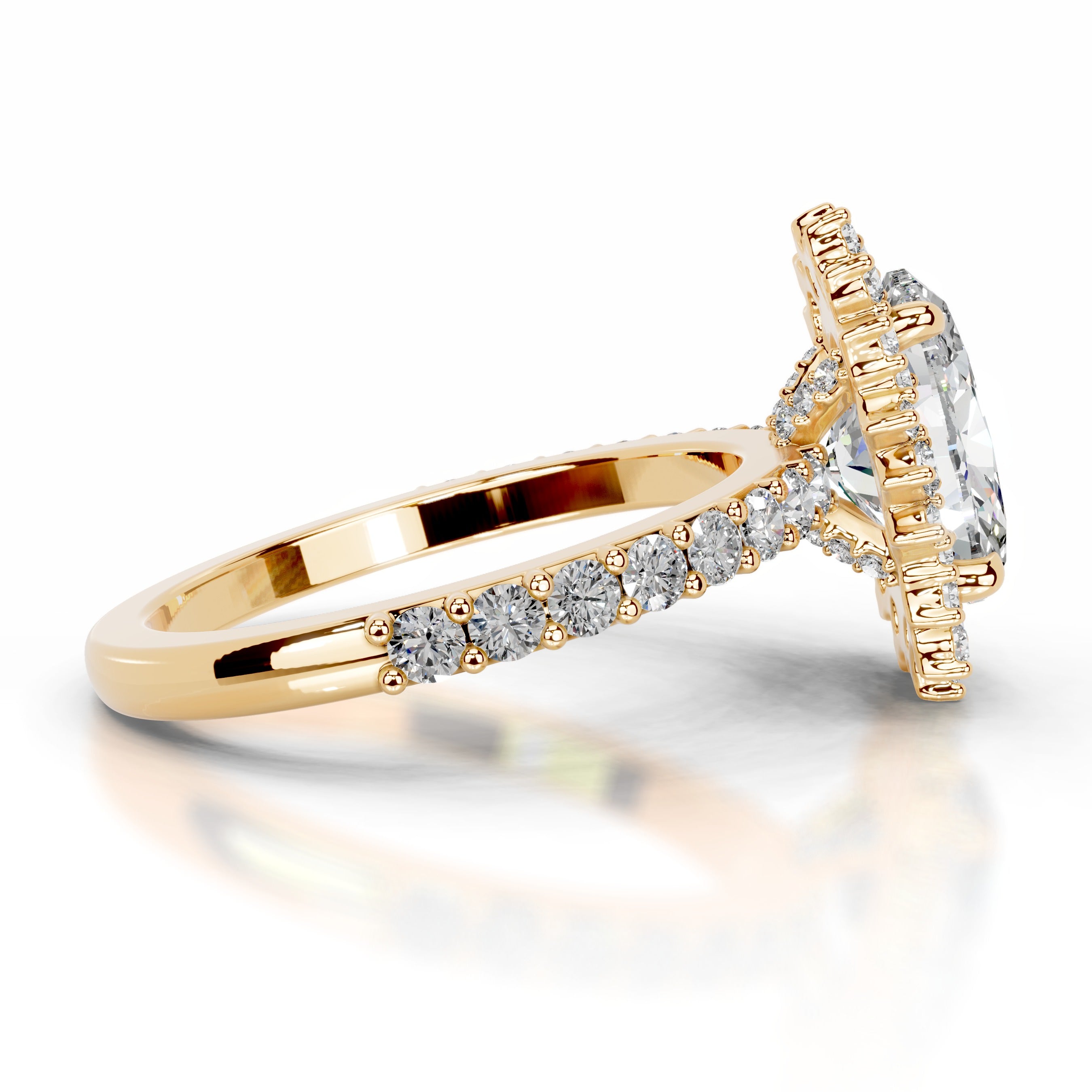 Gertrud Moissanite & Diamond Ring - 18K Yellow Gold、mySite、hinf8tx79