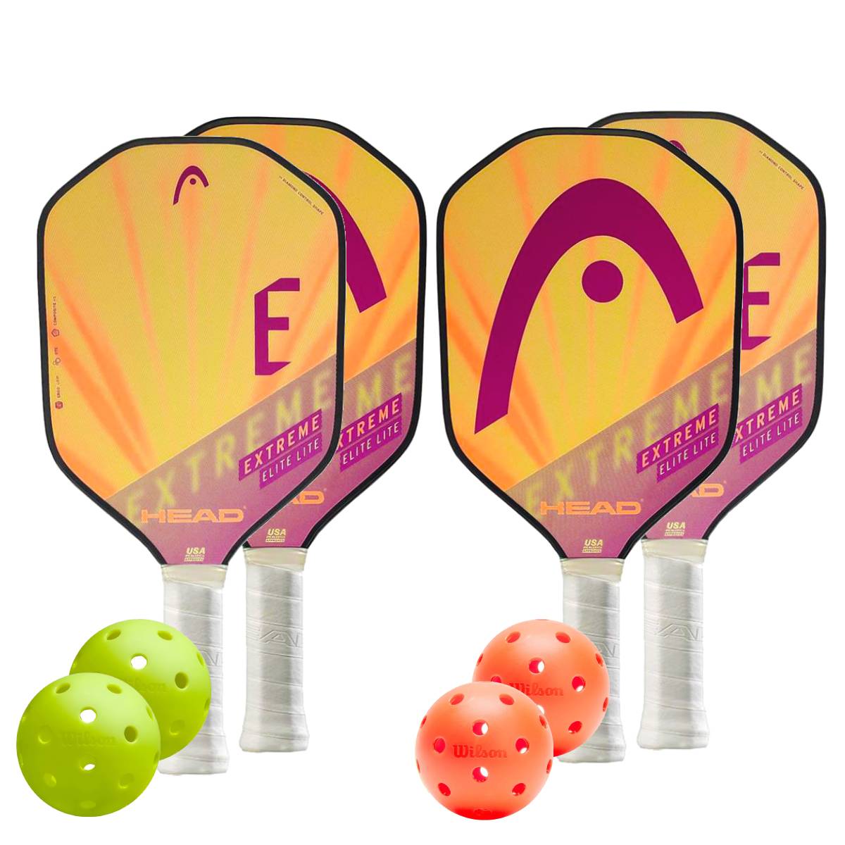 Head Extreme Elite Lite 4 Paddle Pickleball Bundle