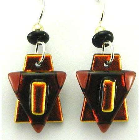 DeVeer Designs Rich Iridescent Copper Star of David Earrings、mySite、topwebapps