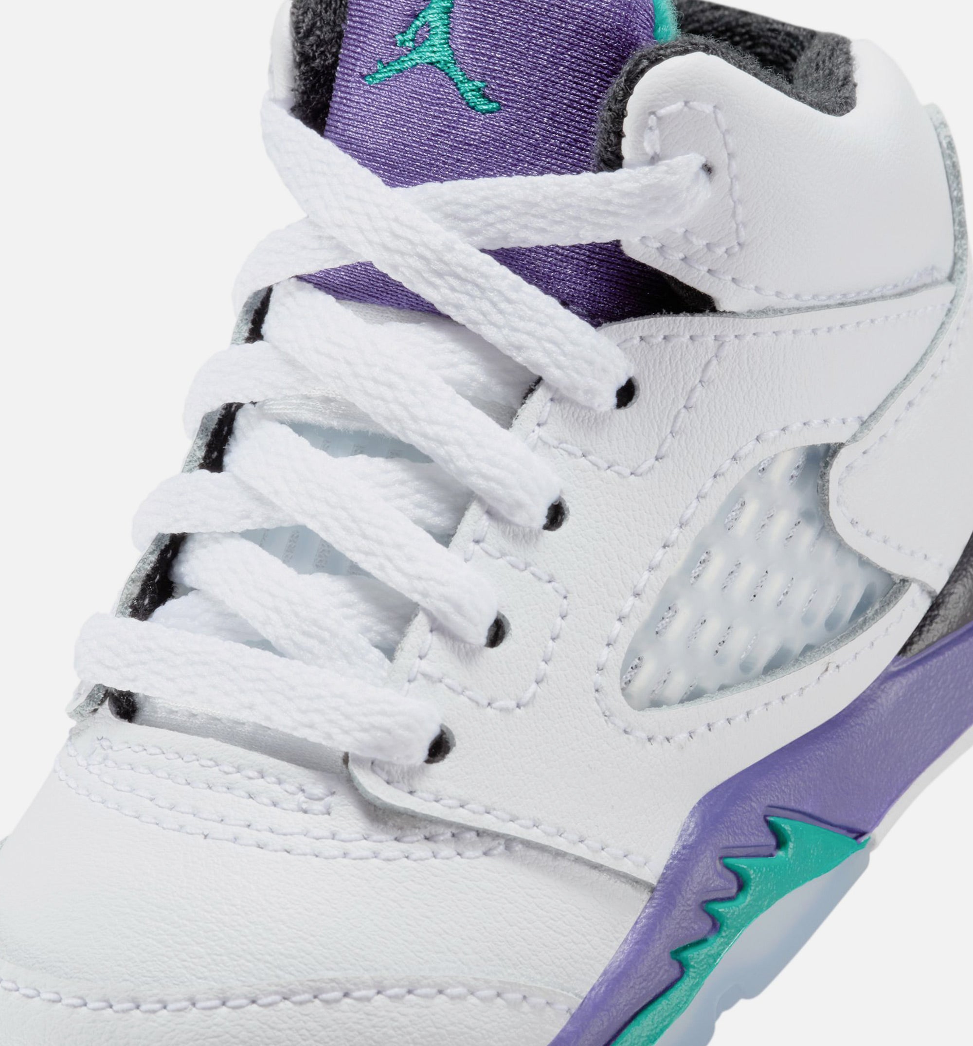 Air Jordan 5 Retro Grape Infant Toddler Lifestyle Shoe - White/New Emerald/Grape Ice/Black、mySite、dreamappss