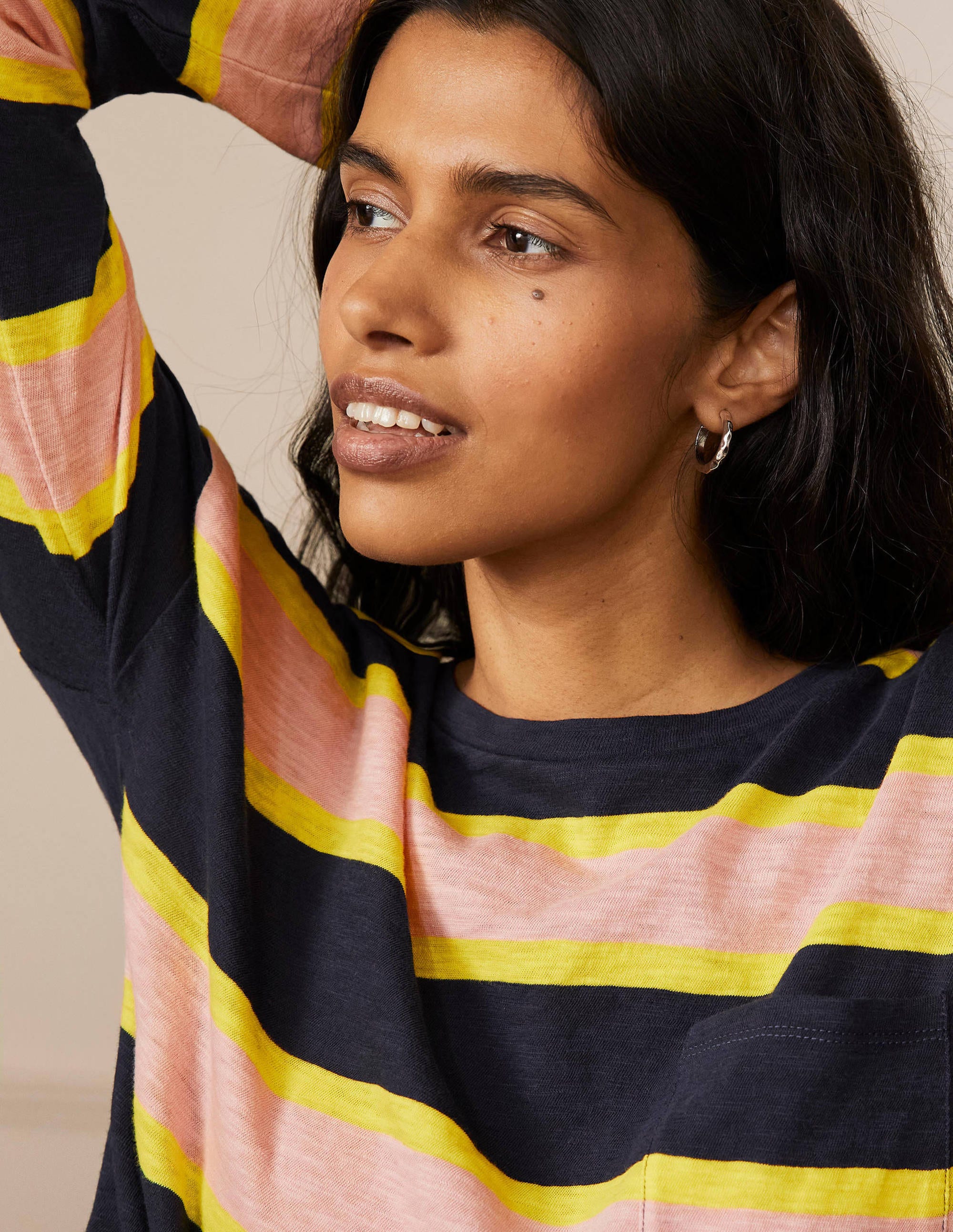  Boxy Jersey Tee-Navy/ Milkshake Stripe、mySite、ashleygrahame