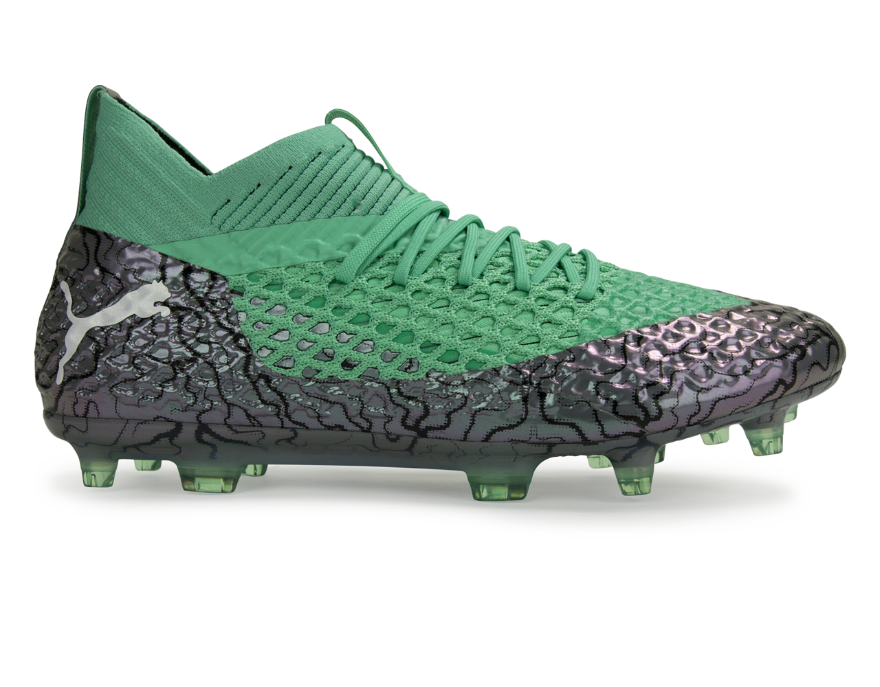 PUMA Men's FUTURE 2.1 NETFIT FG/AG Shift Green/White、mySite、noshort