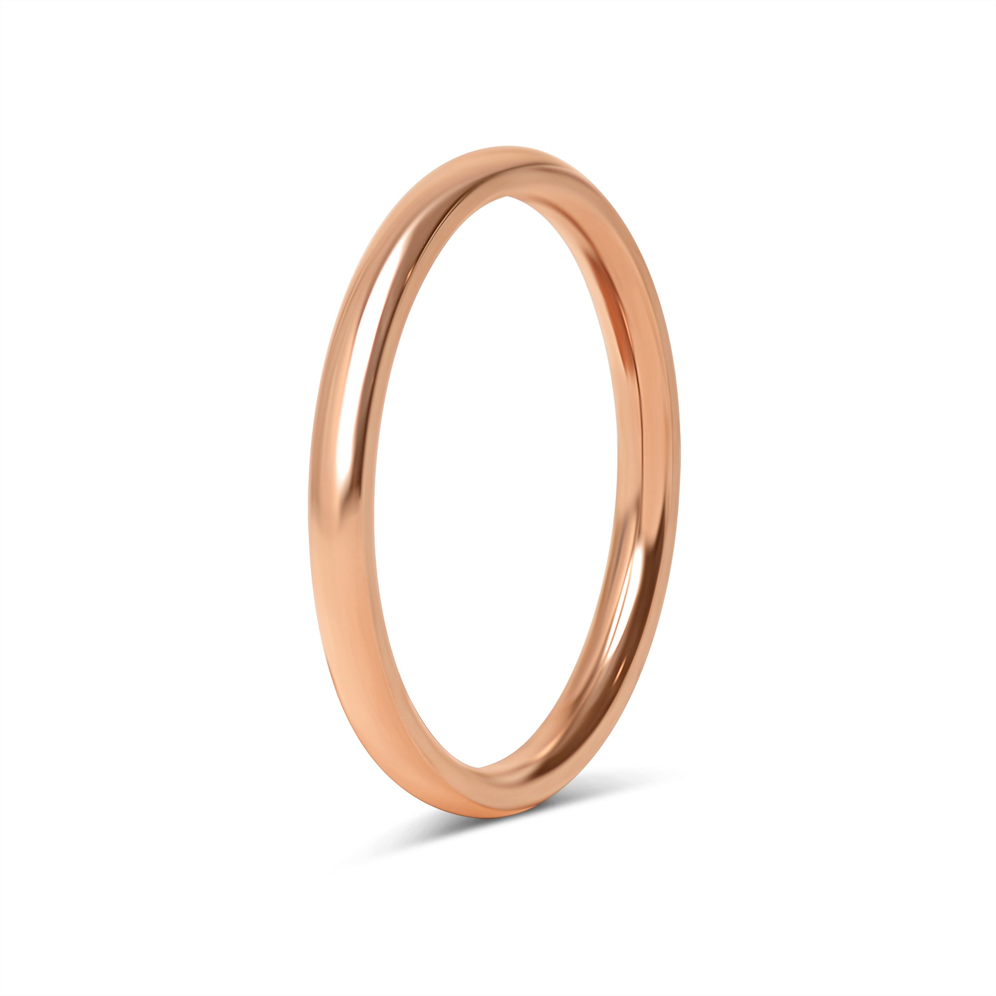 18K Rose Gold PVD Stainless Steel Rounded Blank Ring / CFR7008、mySite、dreamappss