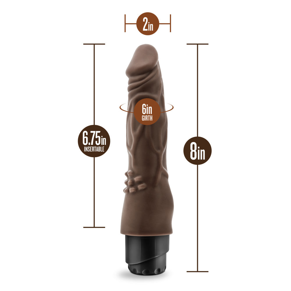 Dr. Skin By Blush® | Cock Vibe 4 Realistic Chocolate 8-Inch Long Vibrating Dildo、mySite、bottomscart