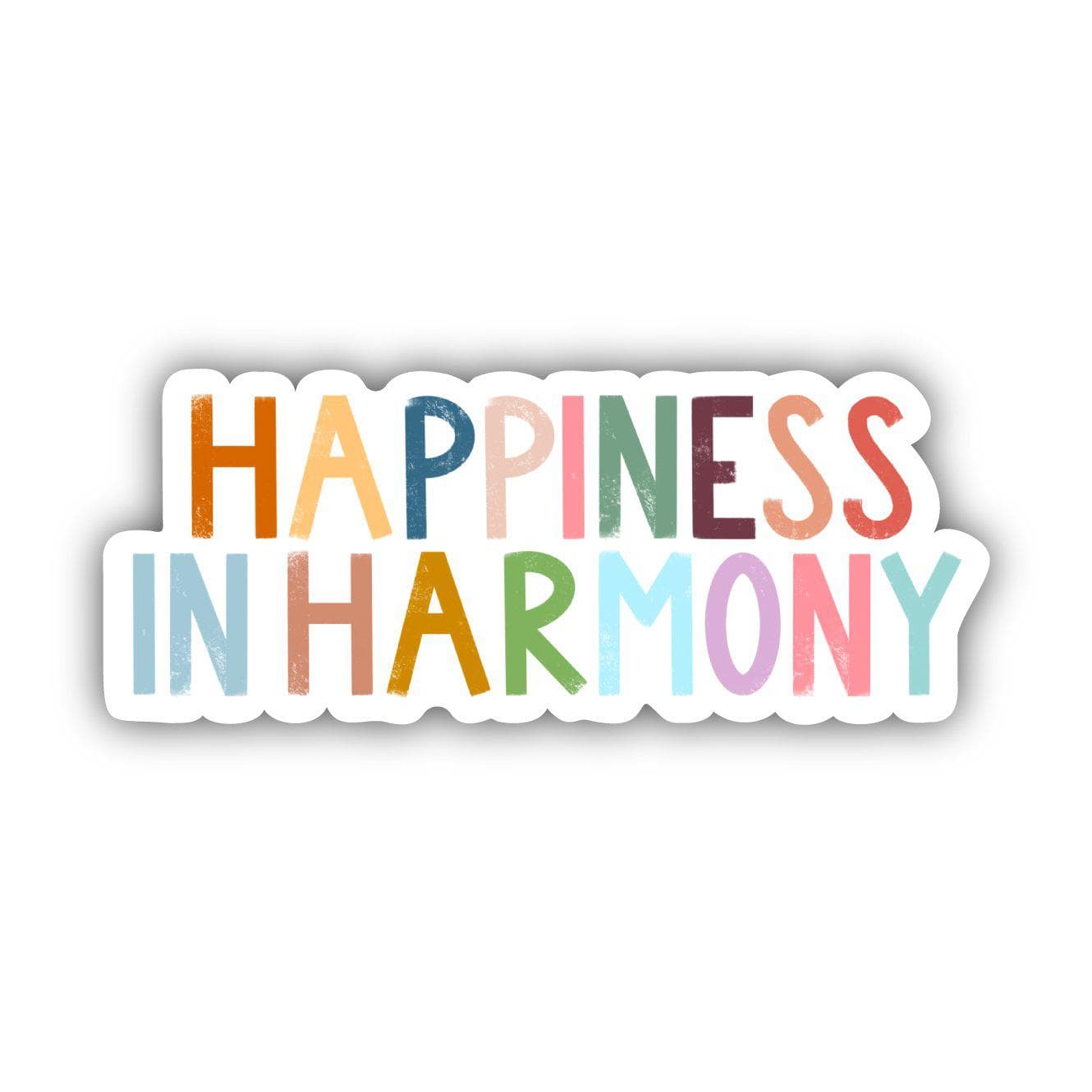 Happiness in Harmony Positivity Lettering Sticker、mySite、elrpsem3k